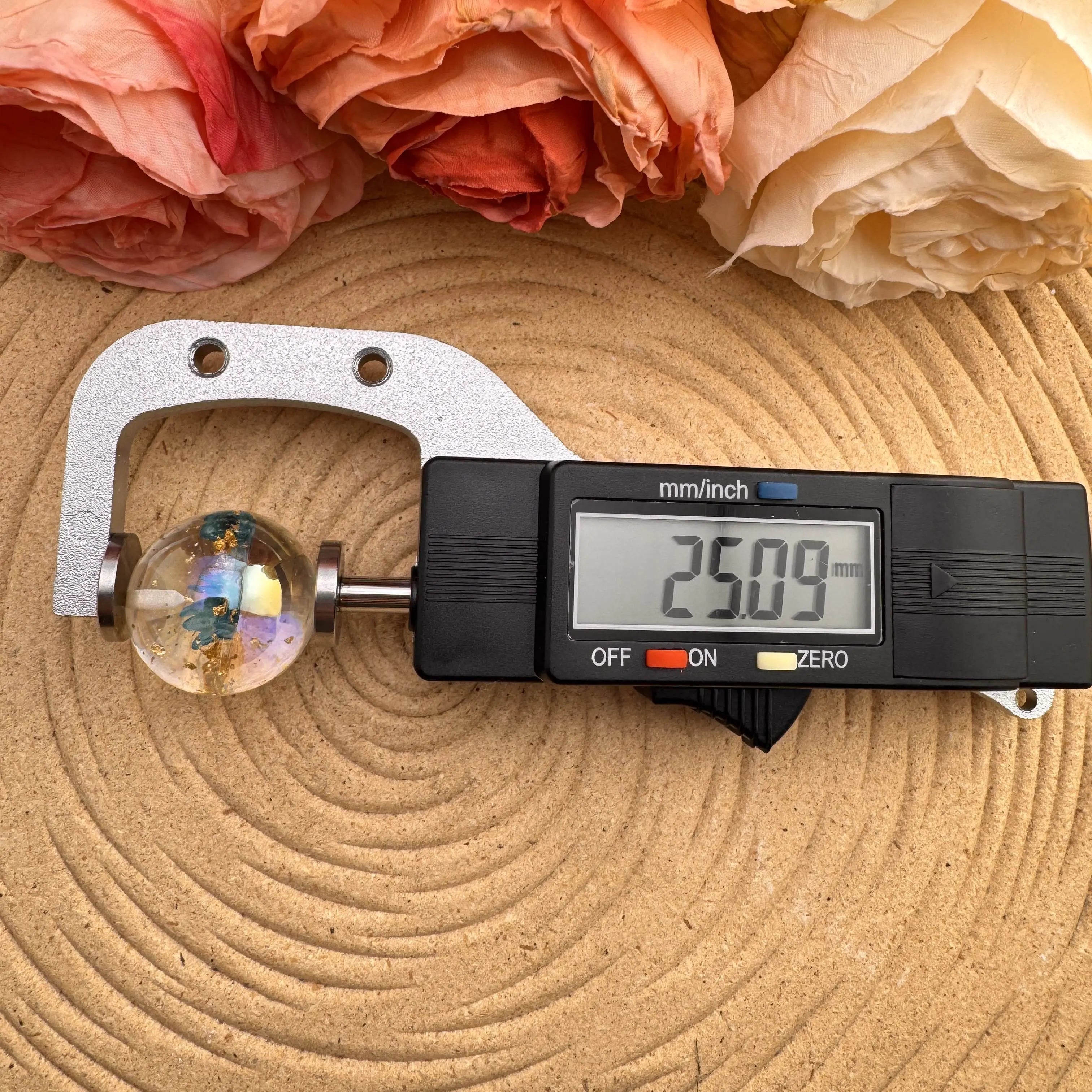 FS10064-25mm UV Coating Flower Resin Beads For Pendant Making Zoe DIY Wholesale