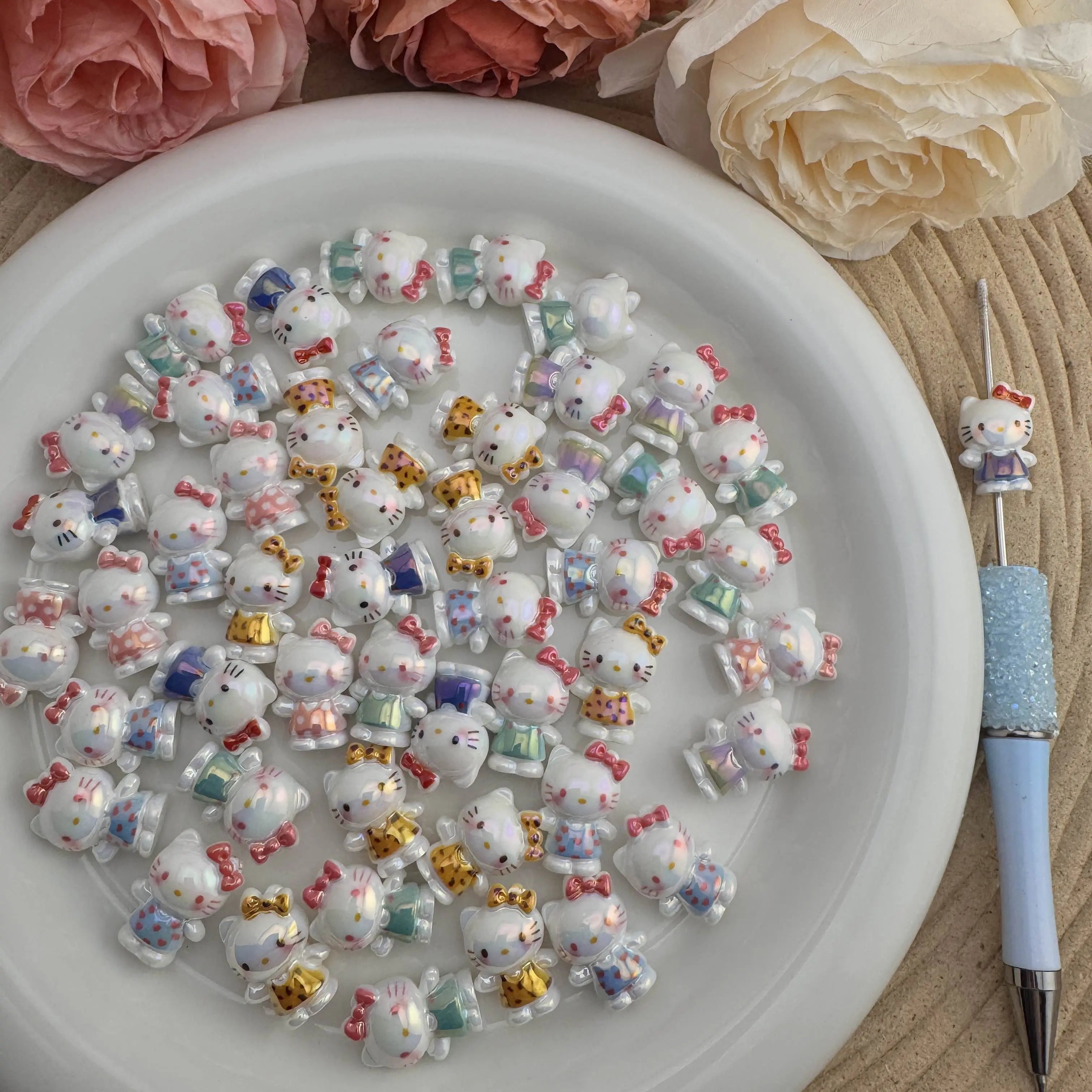 FS10069-12×20mm UV Coating HK Resin Beads For Beadable Pens Keychain Makin Zoe DIY Wholesale