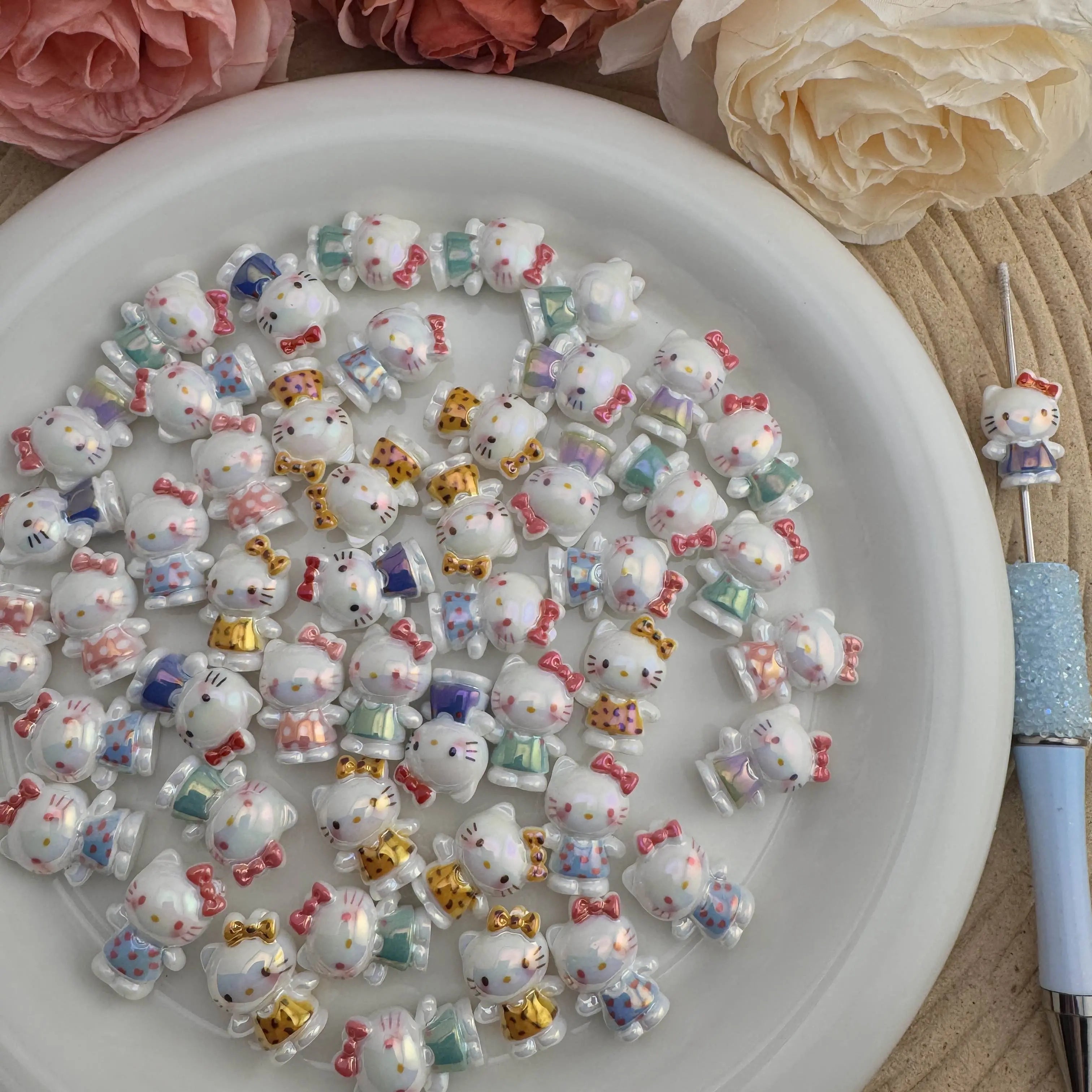 FS10069-12×20mm UV Coating HK Resin Beads For Beadable Pens Keychain Makin Zoe DIY Wholesale