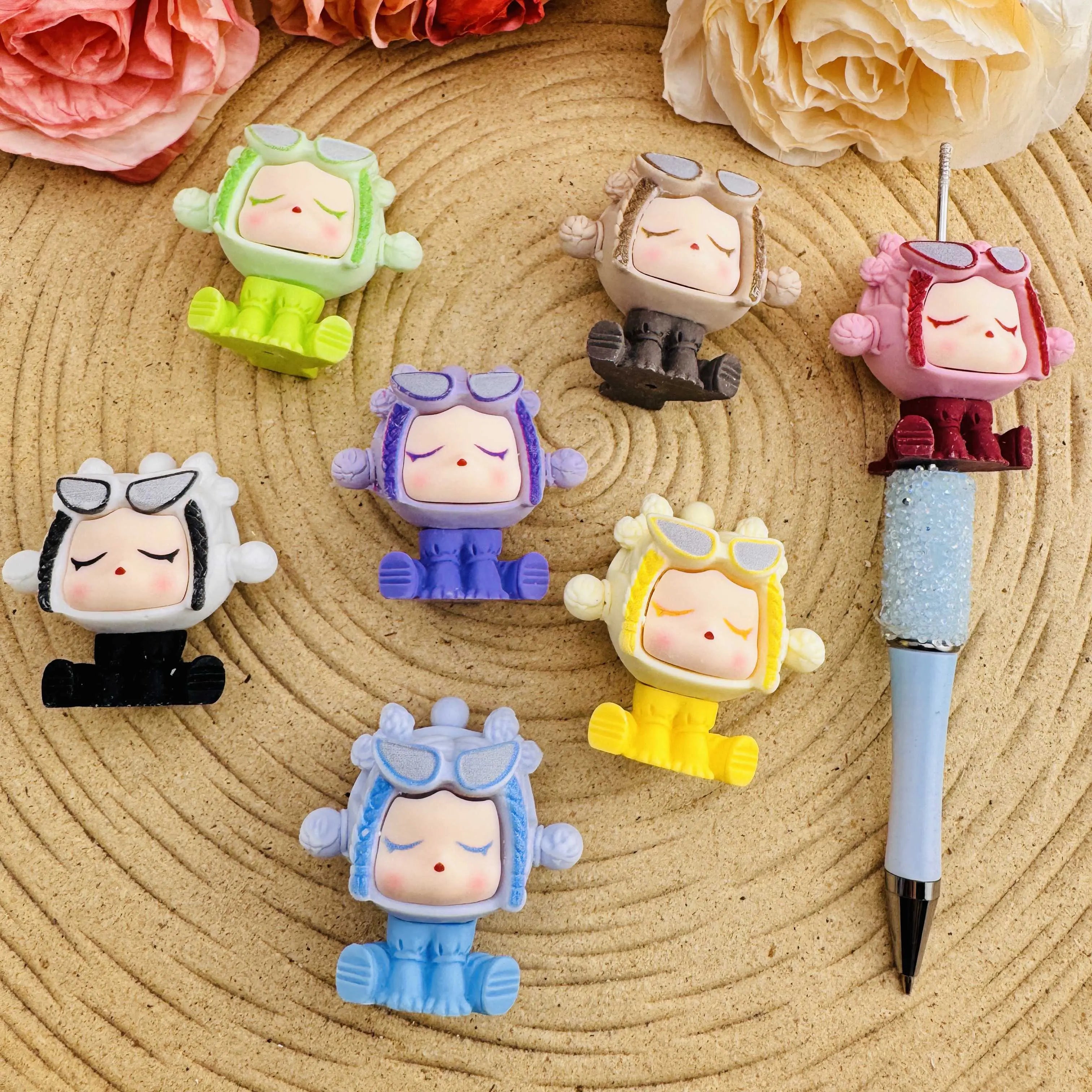 FS10074-Random Mixed SP 44mm Resin Beads For Beadable Pens Keychain Making Zoe DIY Wholesale