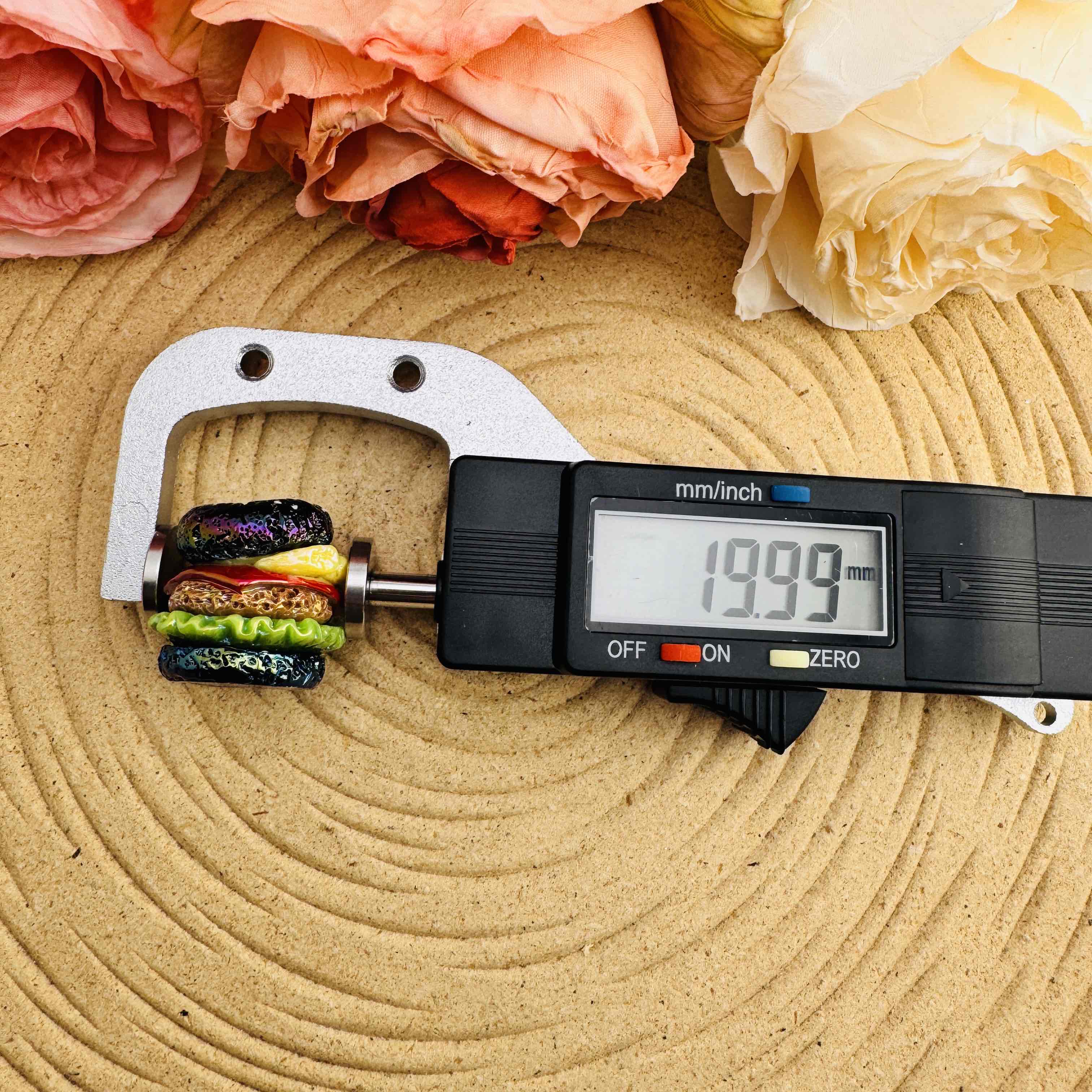 FS10076-Random Mixed UV Coating Hamburger Resin Beads For Beadable Pens Keychain Making Zoe DIY Wholesale