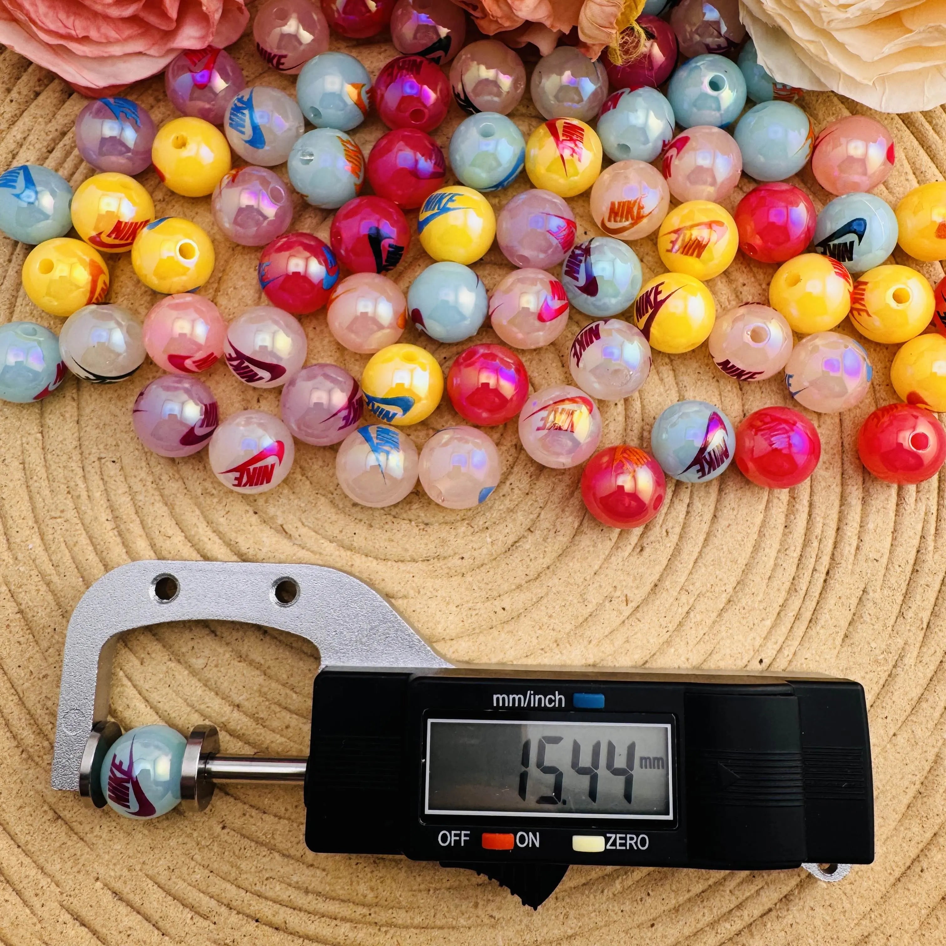 FS10085-16mm Random Mixed Jelly Color Acrylic Beads For Beadable Pens Keychain Making Zoe DIY Wholesale