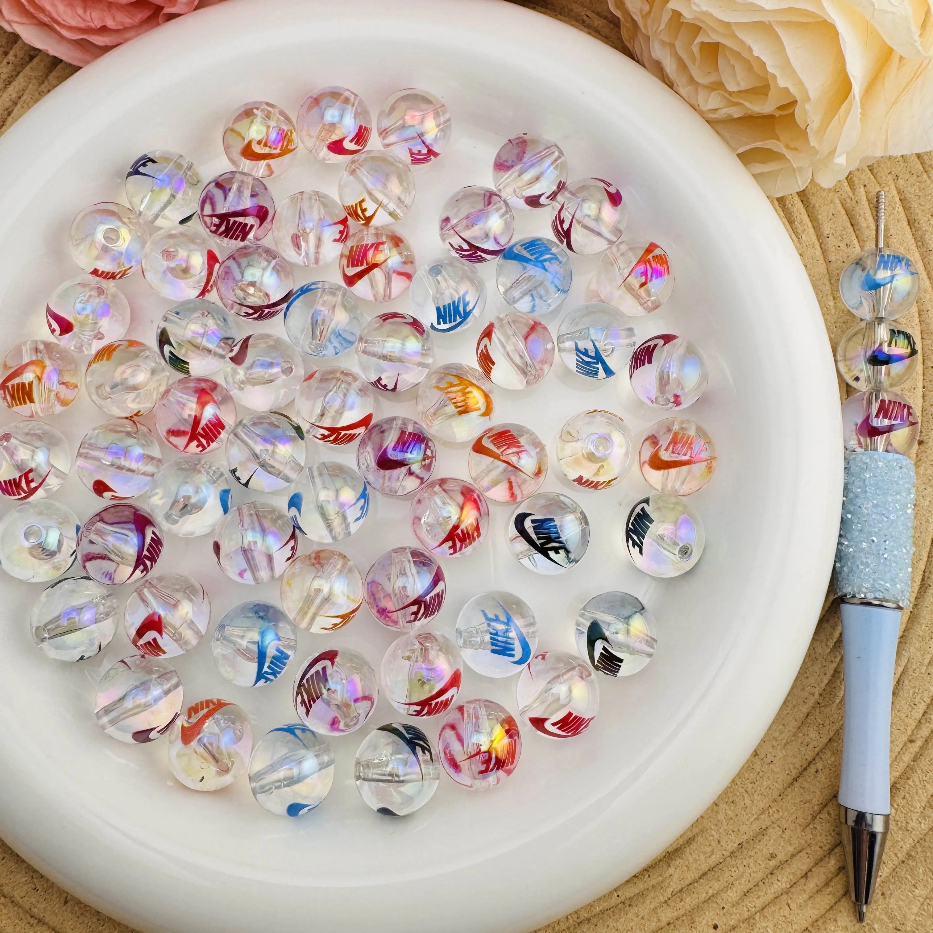 FS10087-16mm Random Mixed Clear Nike Shoes Acrylic Beads For Beadable Pens Keychain Making Zoe DIY Wholesale