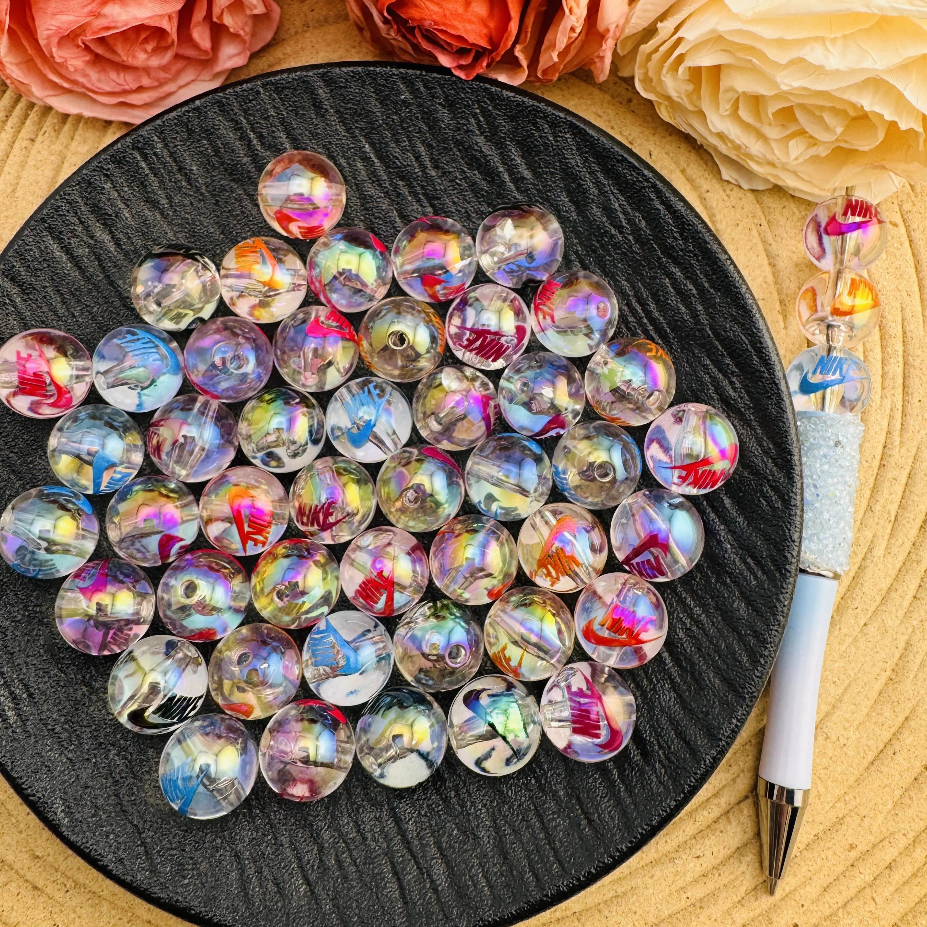 FS10087-16mm Random Mixed Clear Nike Shoes Acrylic Beads For Beadable Pens Keychain Making Zoe DIY Wholesale