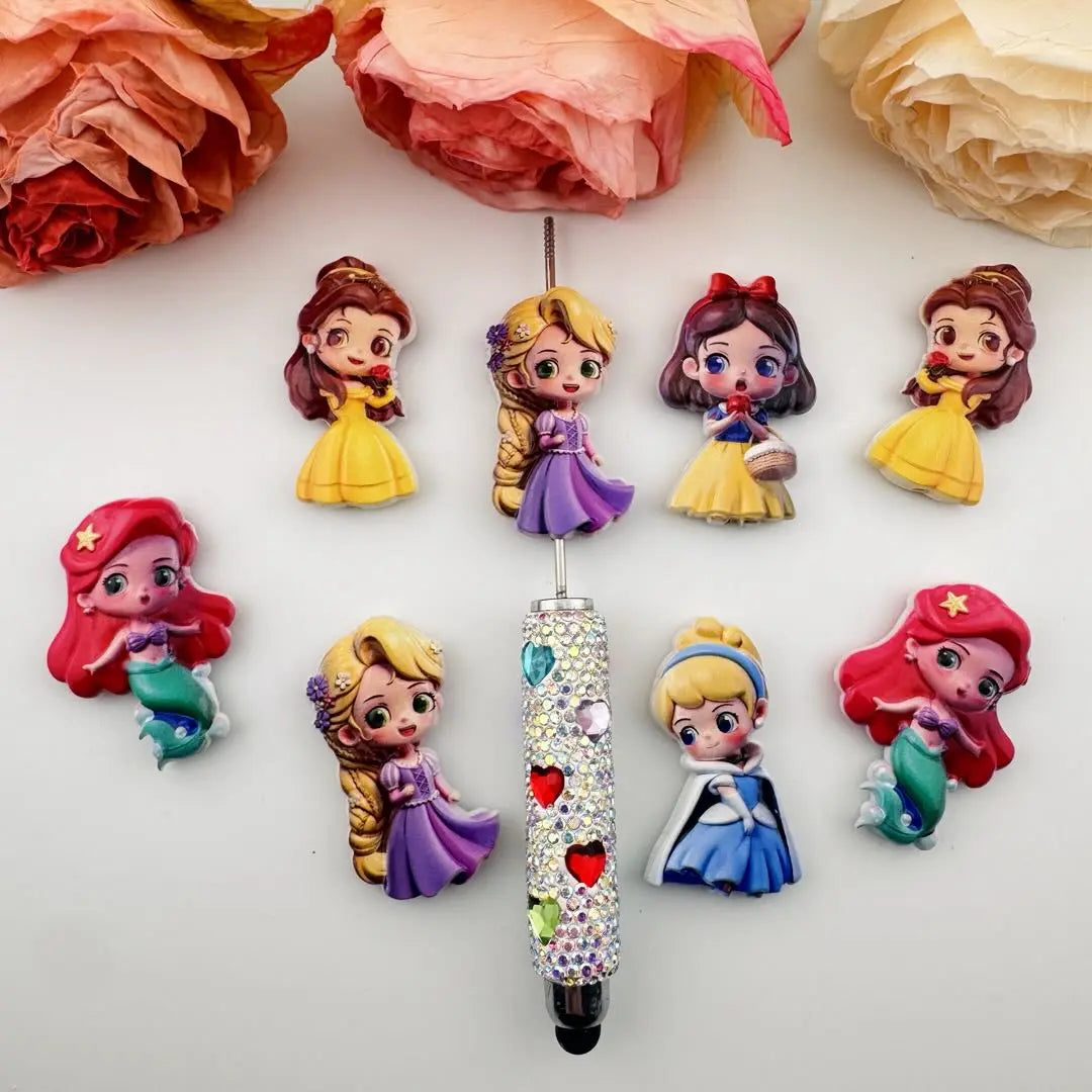 FS101058-Mixed Princess Resin Beads Zoe DIY Wholesale