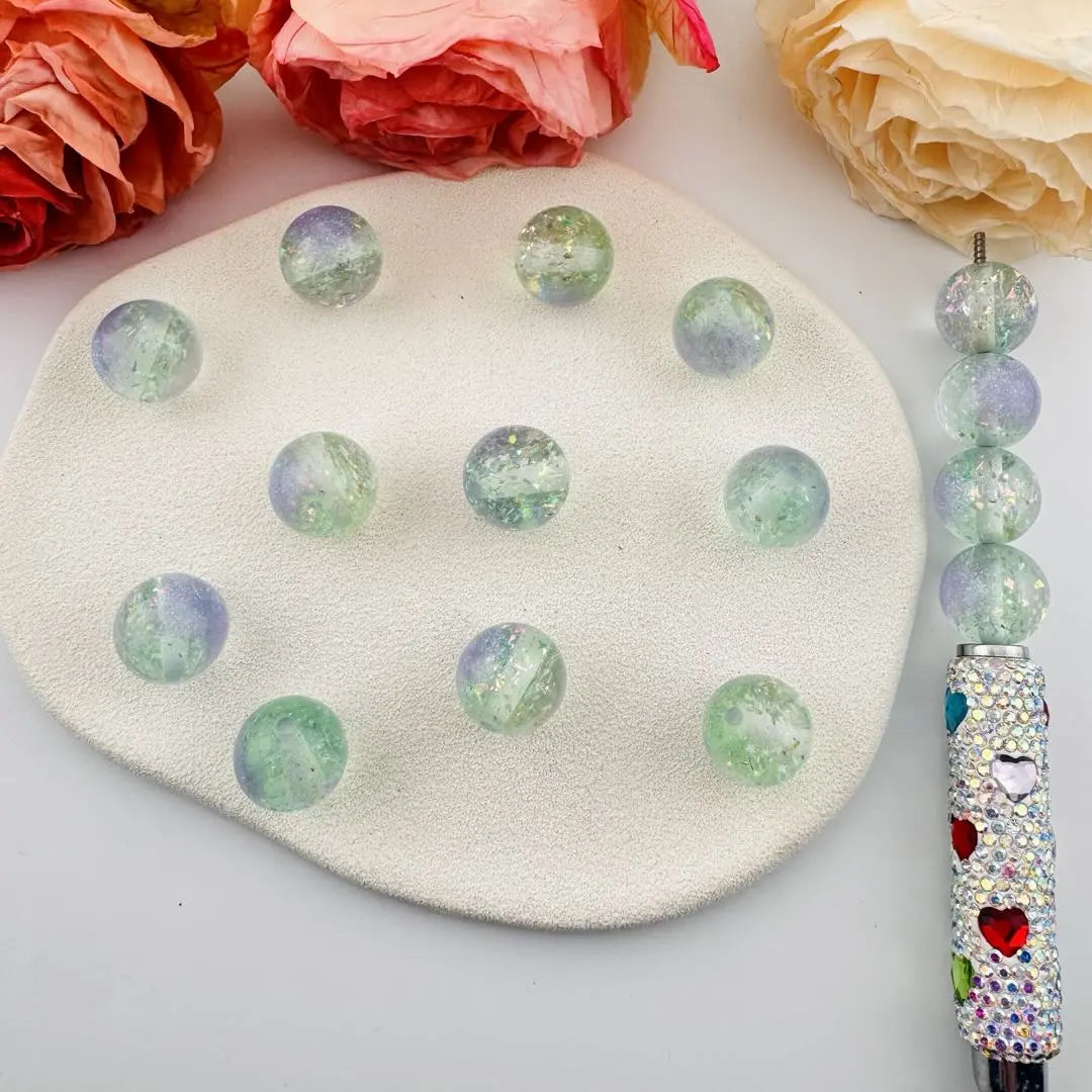 FS101059-16mm Glitter Color Changing Resin Beads Zoe DIY Wholesale