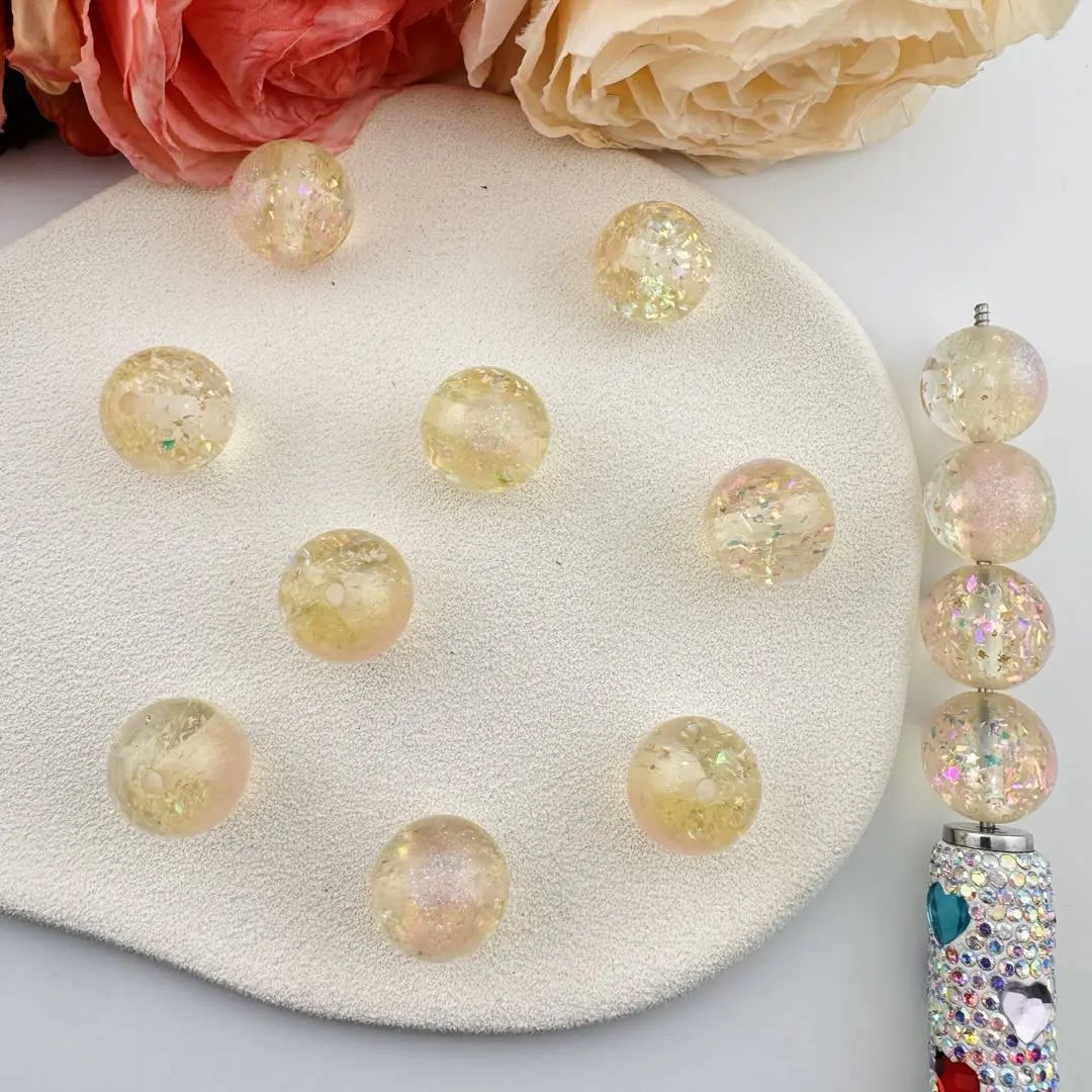 FS101059-16mm Glitter Color Changing Resin Beads Zoe DIY Wholesale