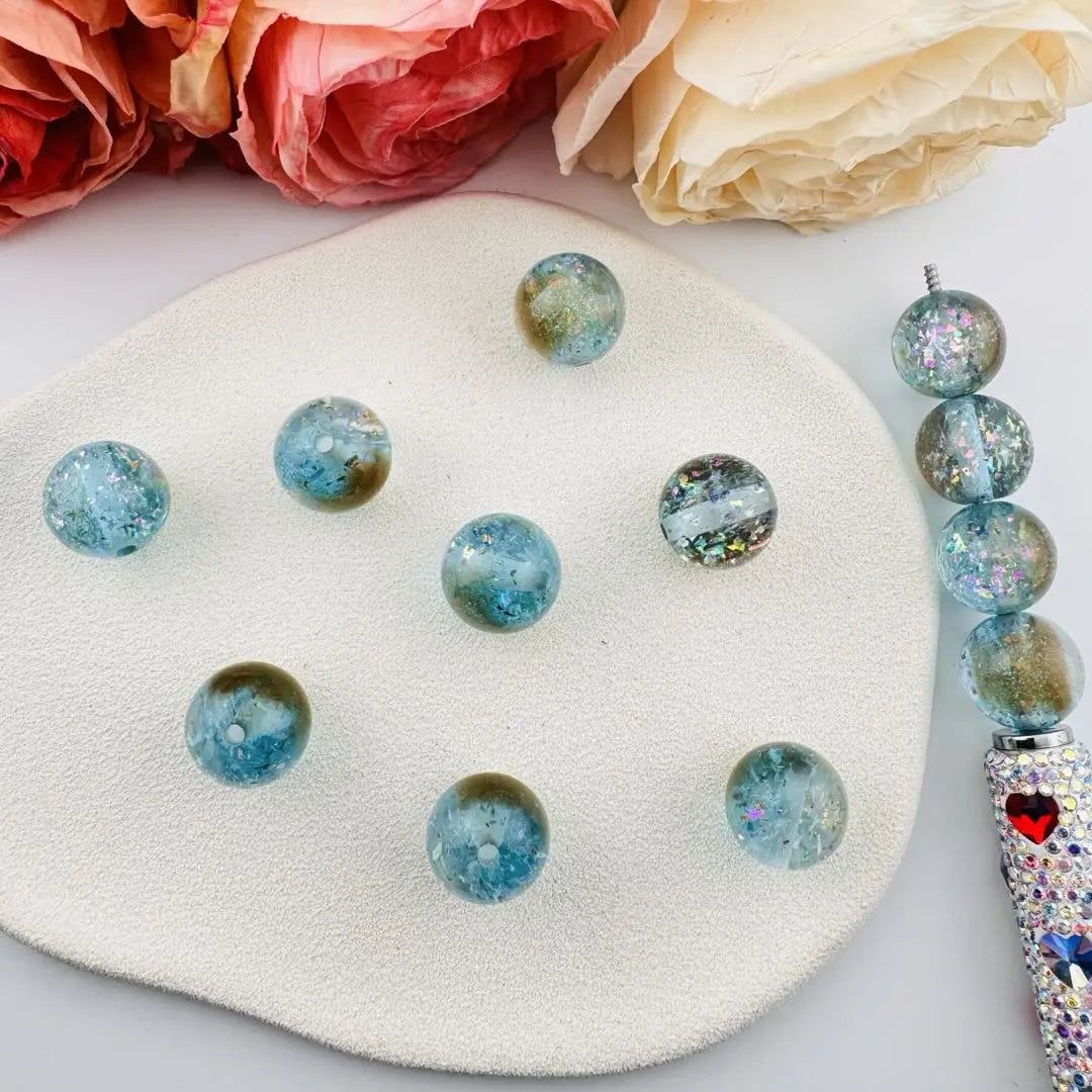 FS101059-16mm Glitter Color Changing Resin Beads Zoe DIY Wholesale