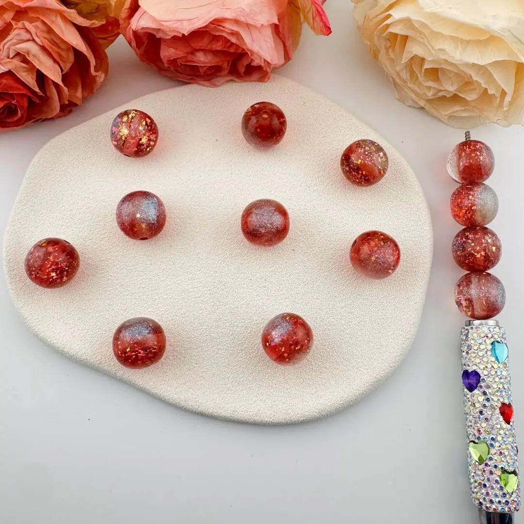 FS101059-16mm Glitter Color Changing Resin Beads Zoe DIY Wholesale