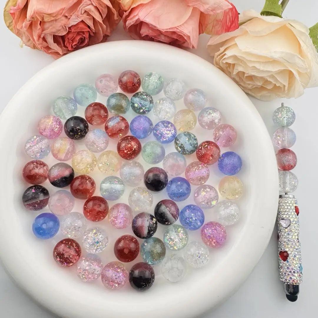 FS101059-16mm Glitter Color Changing Resin Beads Zoe DIY Wholesale