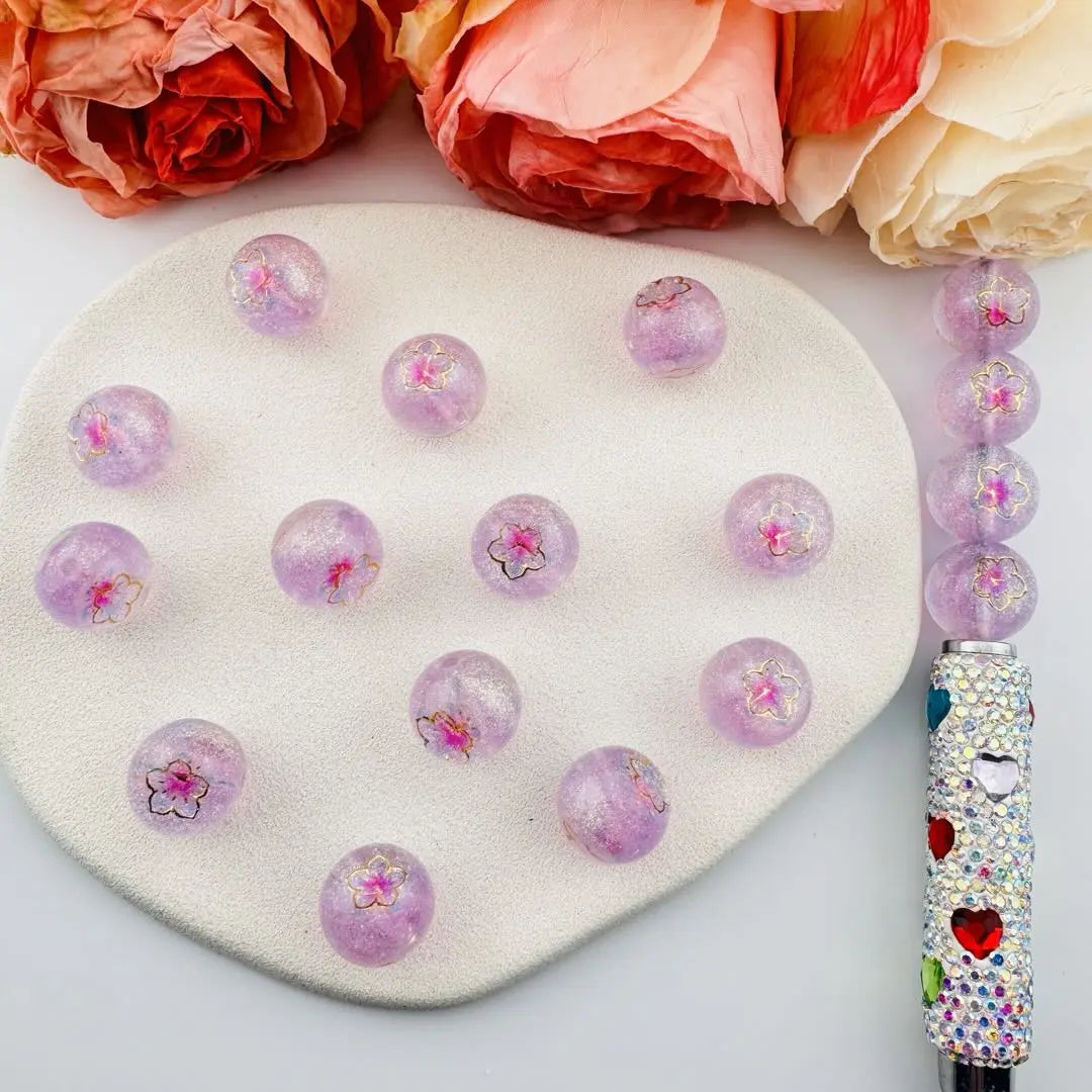 FS101060-16mm Glitter Metal Flower Pouring Resin Beads Zoe DIY Wholesale