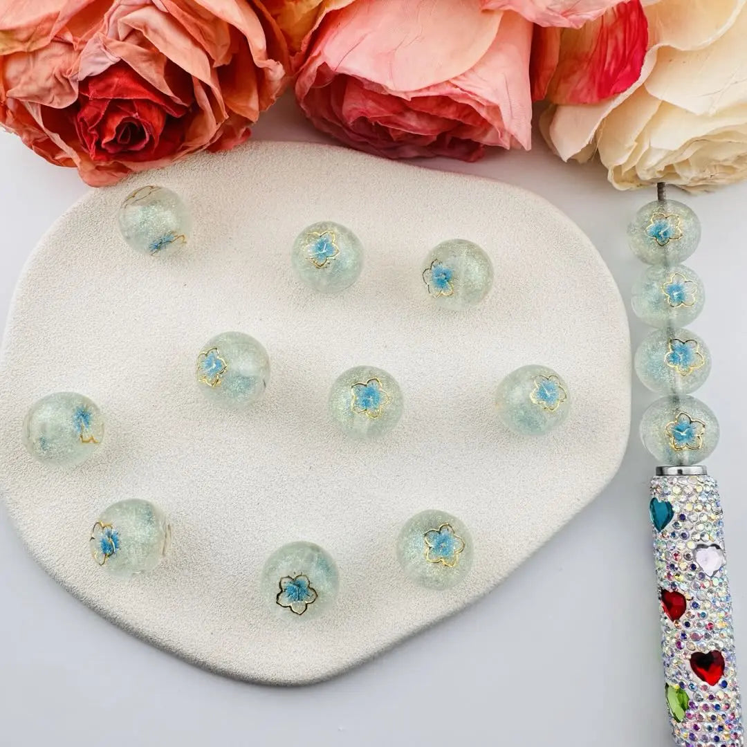 FS101060-16mm Glitter Metal Flower Pouring Resin Beads Zoe DIY Wholesale