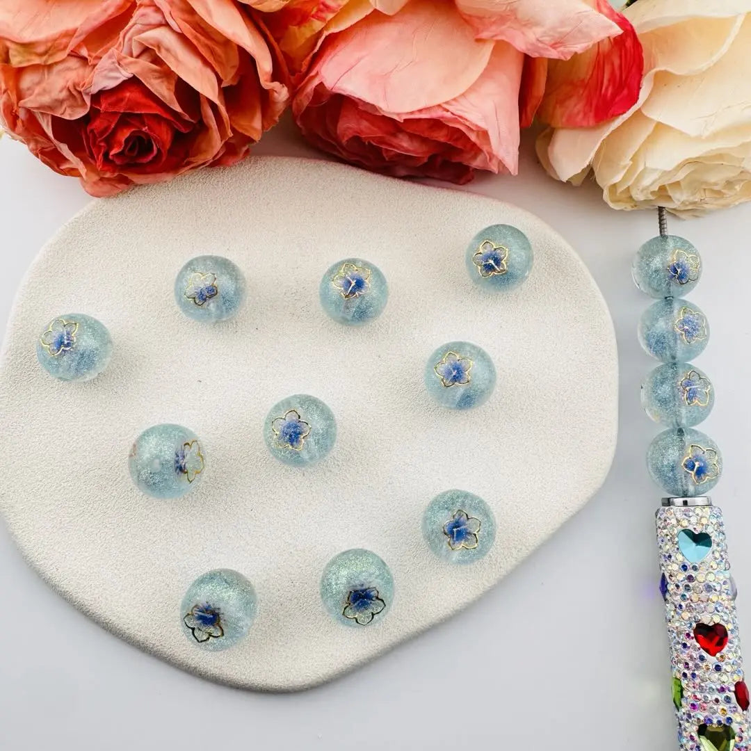 FS101060-16mm Glitter Metal Flower Pouring Resin Beads Zoe DIY Wholesale