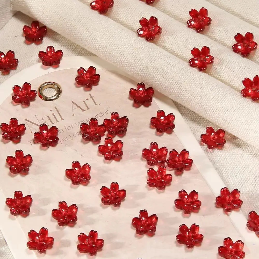 FS101063-About 10mm Sakura Flower Glass Beads ForJewerly Keychain Making Zoe DIY Wholesale