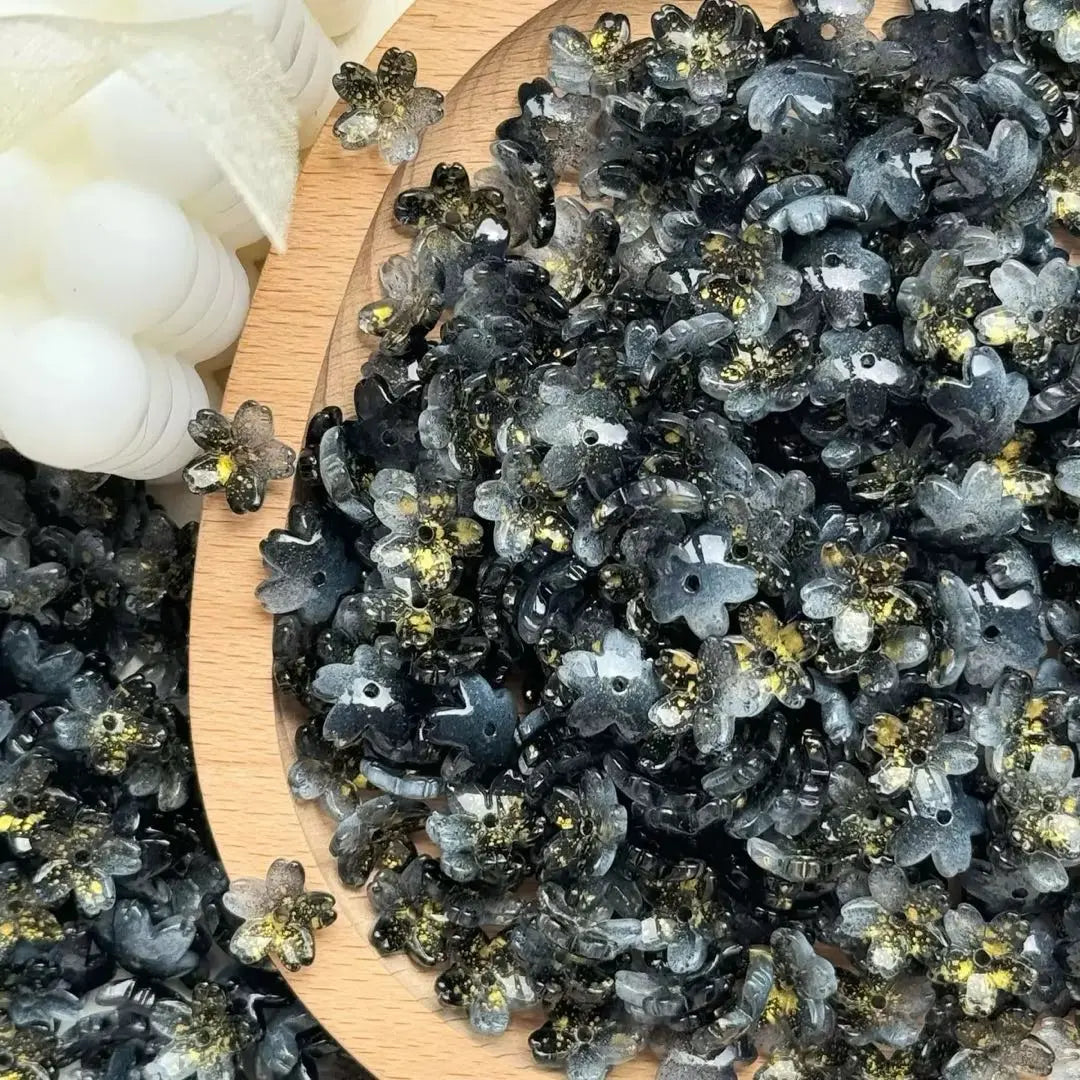 FS101063-About 10mm Sakura Flower Glass Beads ForJewerly Keychain Making Zoe DIY Wholesale