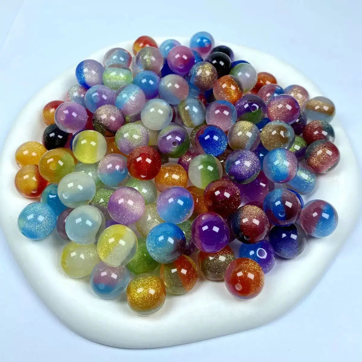 FS101077-200 Pieces Random Mixed Color Changing Resin Beads Fit For Beadable Pens Jewelry Making Keychain Making Zoe DIY Wholesale