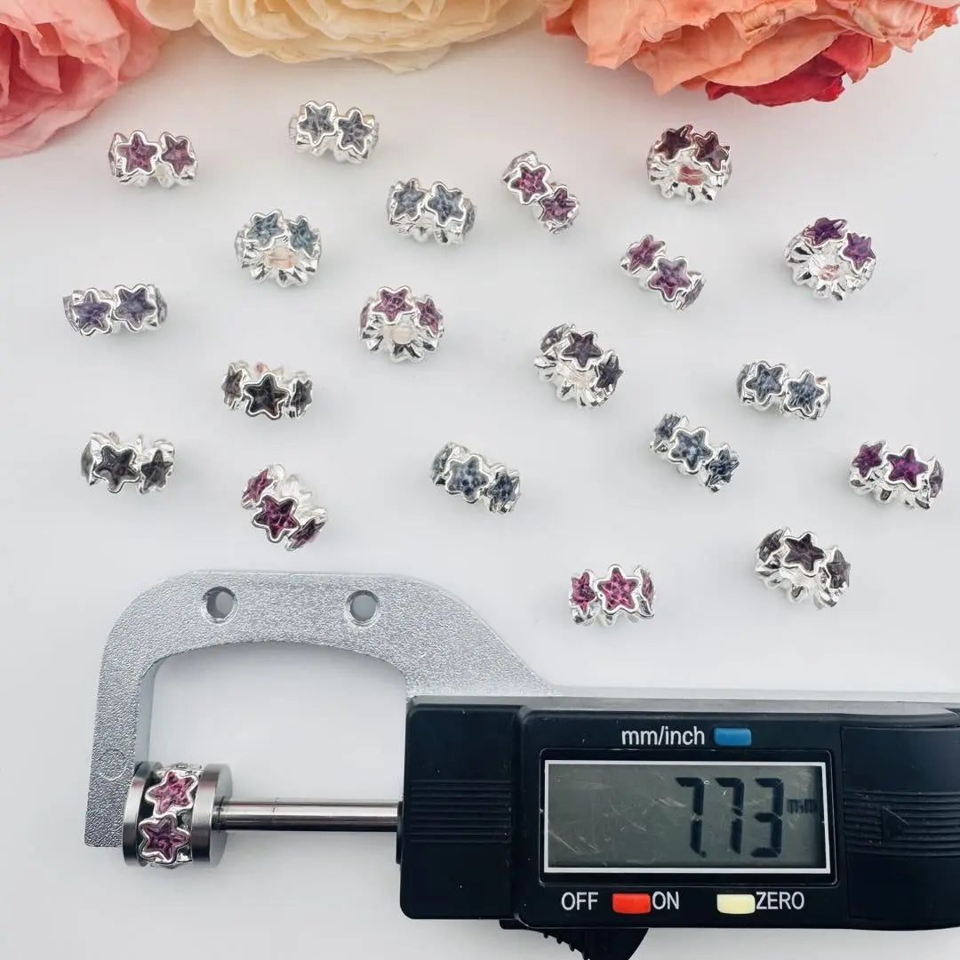 FS101095-About 8×15mm Mixed Leopard Printed Star Metal Spacer Zoe DIY Wholesale