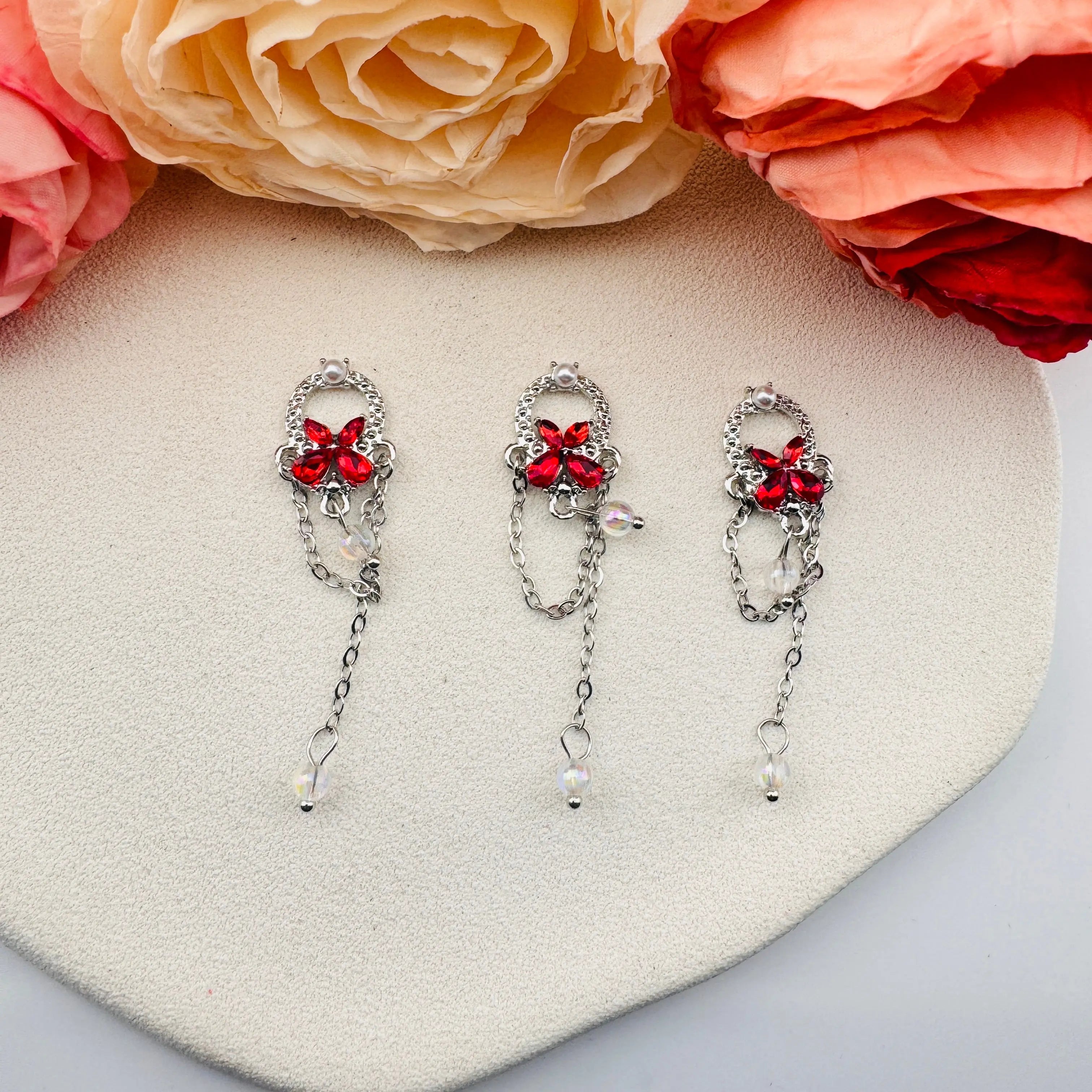 FS101121-Crystal Butterfly Metal Nail Charms For Making Fancy Beads Or Fancy Beadable Pens Zoe DIY Wholesale