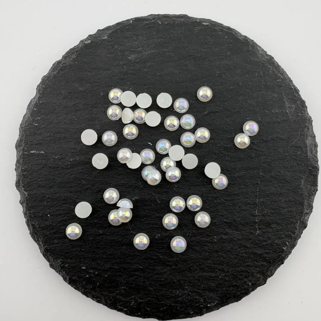 FS101127-4mm AB Half Pearl Looking Half Acrylic Pearl Patch Zoe DIY Wholesale