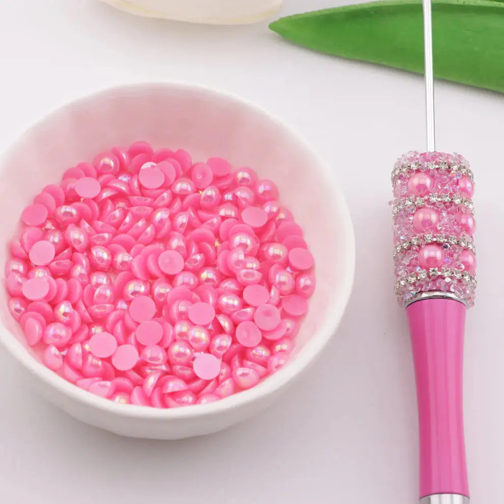 FS101127-4mm AB Half Pearl Looking Half Acrylic Pearl Patch Zoe DIY Wholesale