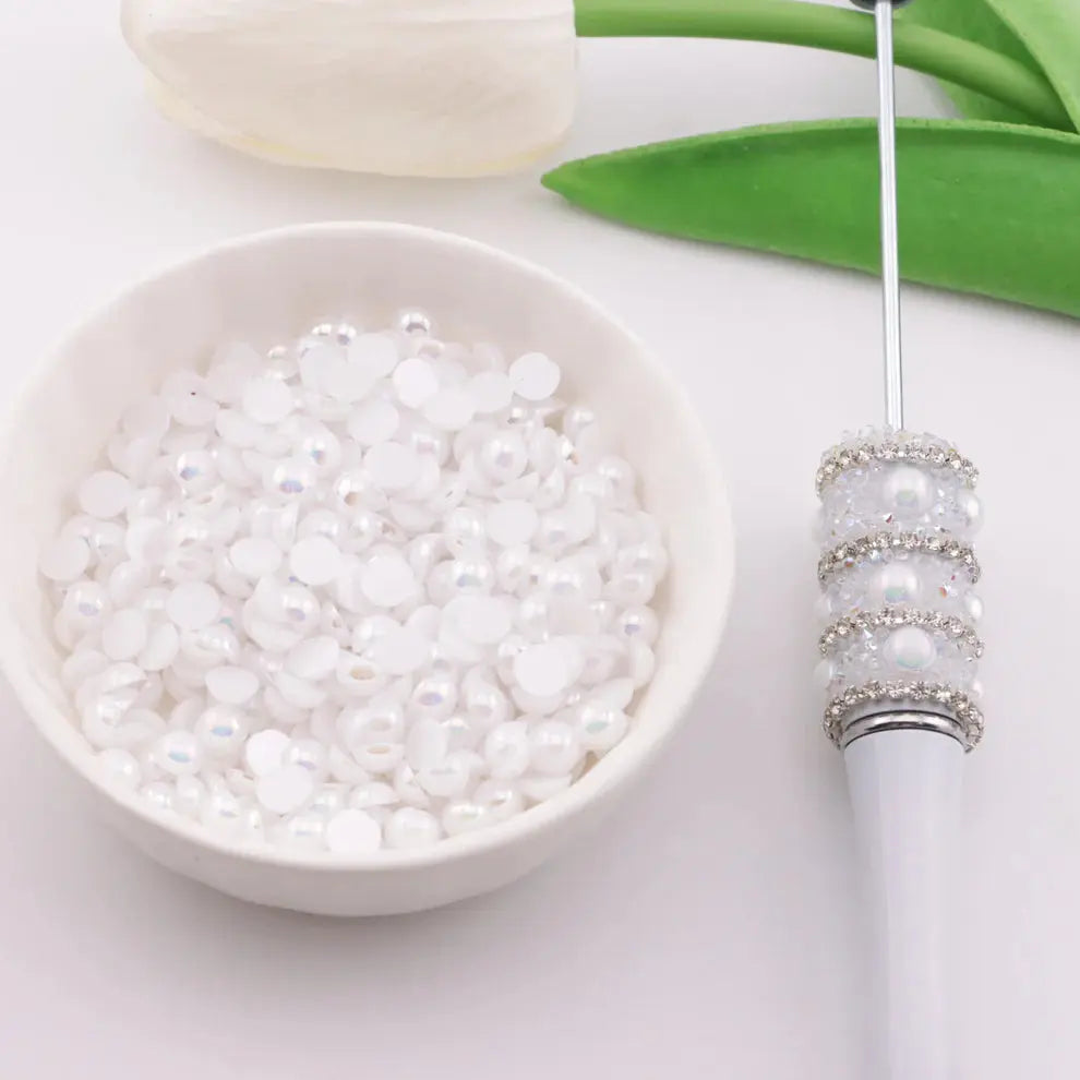 FS101127-4mm AB Half Pearl Looking Half Acrylic Pearl Patch Zoe DIY Wholesale