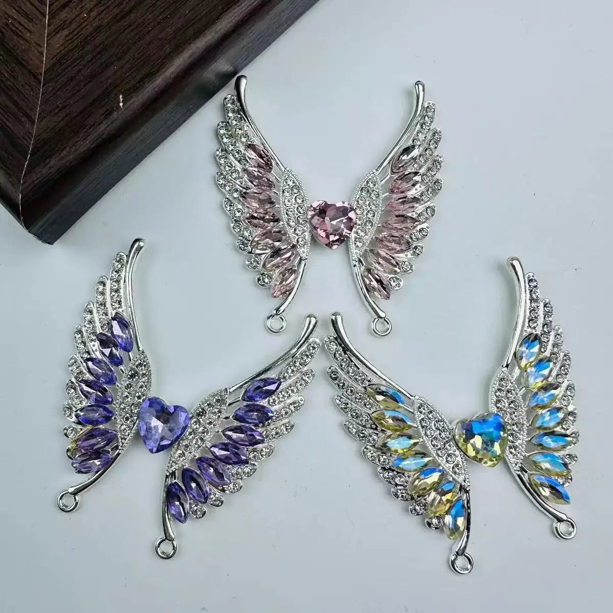 FS101147-5.5*4.8cm Angle Wings Metal Patch Zoe DIY Wholesale