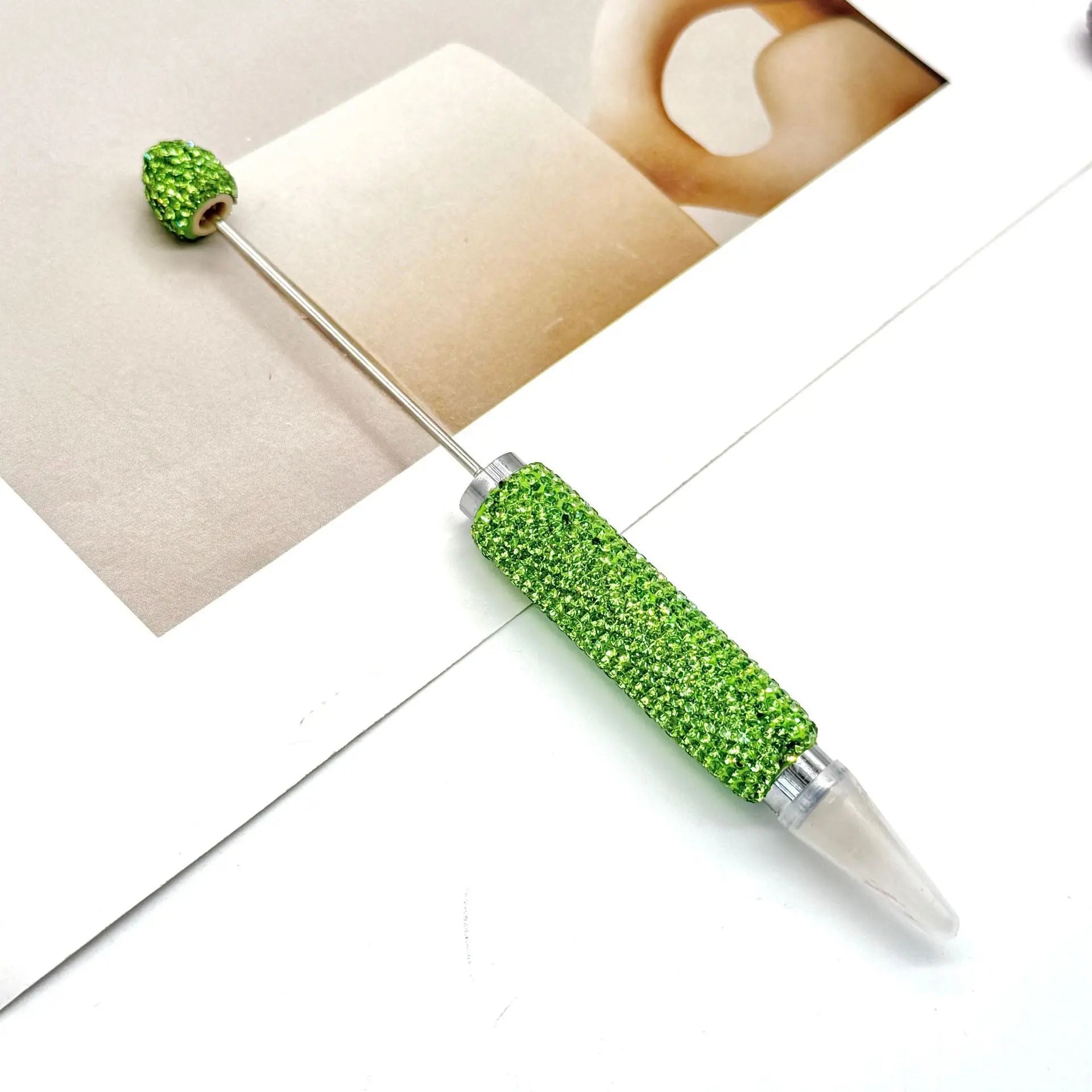 FS101159-Beadable Shiny Rhinestone Clay Wax Pen Zoe DIY Wholesale