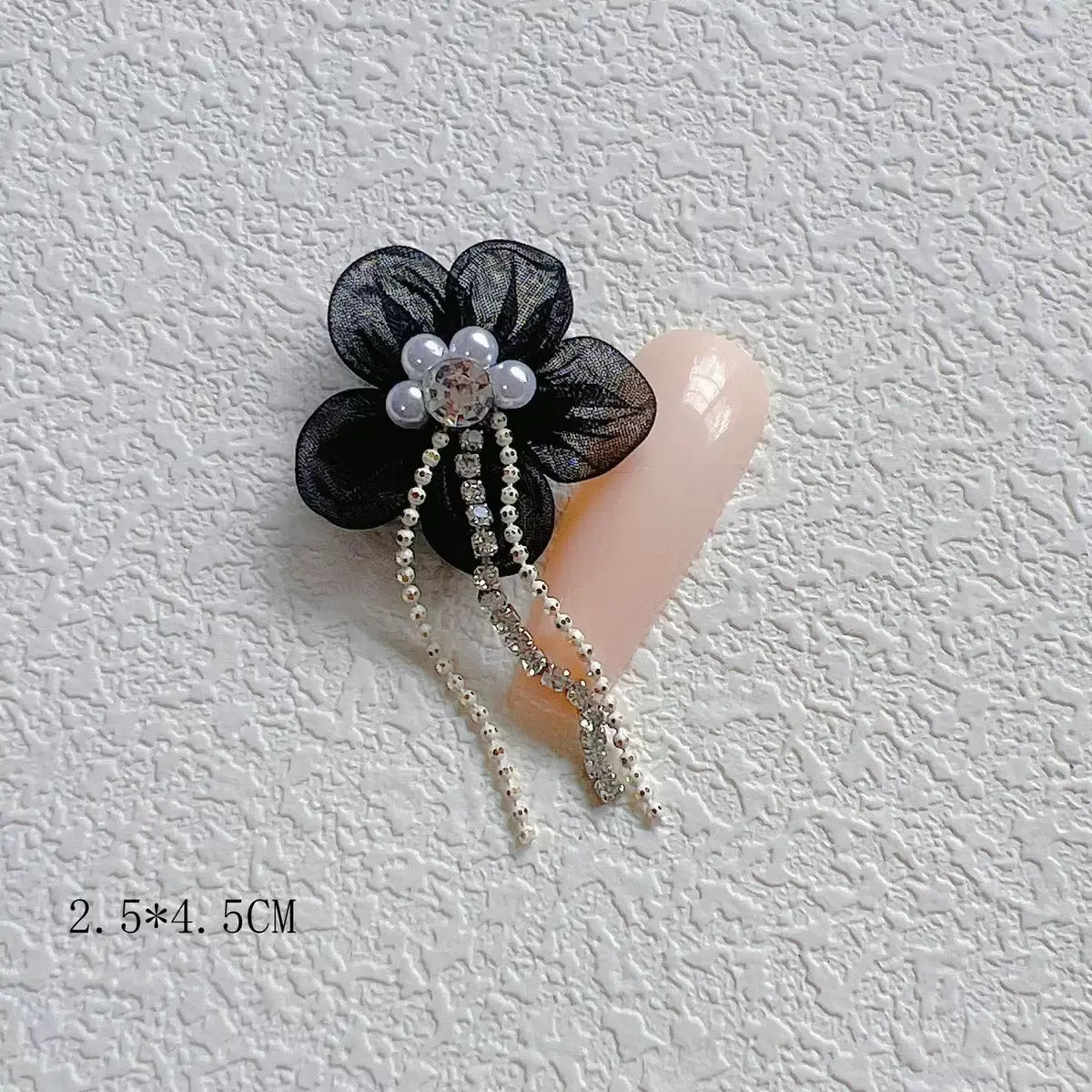 FS10117-About 25×45mm Farbic Flower With Dangle Nail Charms For Making Fancy Beads Or Fancy Beadable Pens Zoe DIY Wholesale