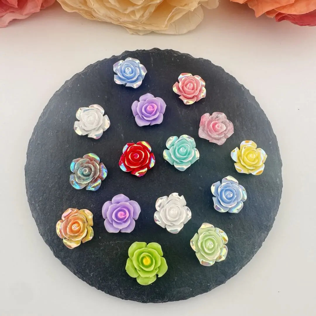 FS101204-About 14mm Luminous Hard Flower Nail Charms Zoe DIY Wholesale
