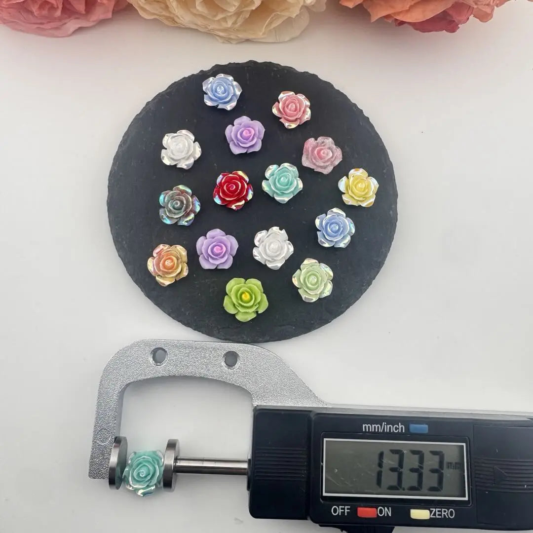 FS101204-About 14mm Luminous Hard Flower Nail Charms Zoe DIY Wholesale