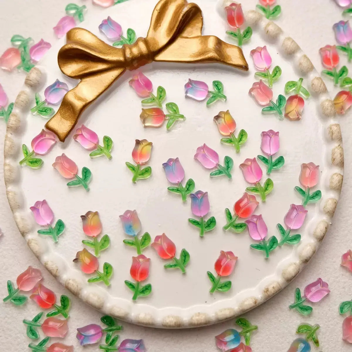 FS101207-About 8*13mm Random Mixed Tulips Nail Charms For Making Fancy Beads Or Fancy Pens Zoe DIY Wholesale