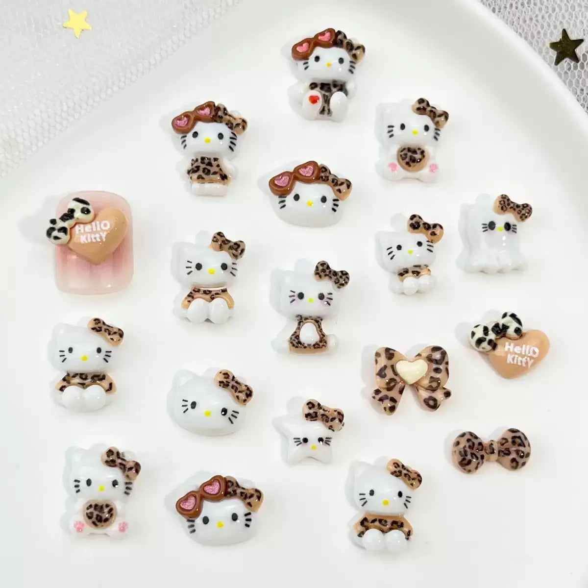 FS101209-Random Mixed Leopard Print Nail Charms For Making Fancy Beads Or Fancy Pen Zoe DIY Wholesale