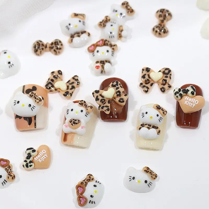 FS101209-Random Mixed Leopard Print Nail Charms For Making Fancy Beads Or Fancy Pen Zoe DIY Wholesale