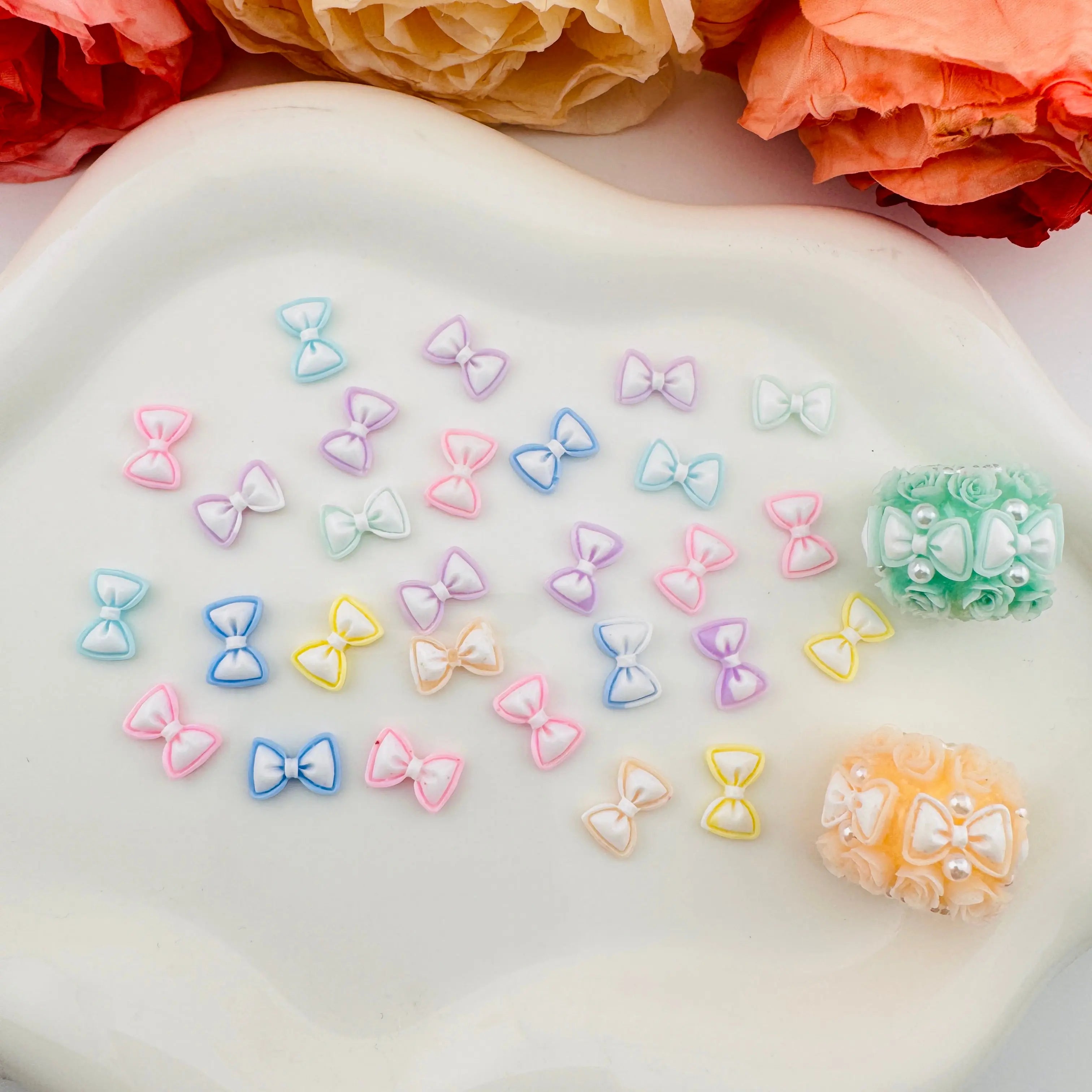 FS101210-About 6*11mm Bow Nail Charms For Making Fancy Beads Or Fancy Pens Zoe DIY Wholesale