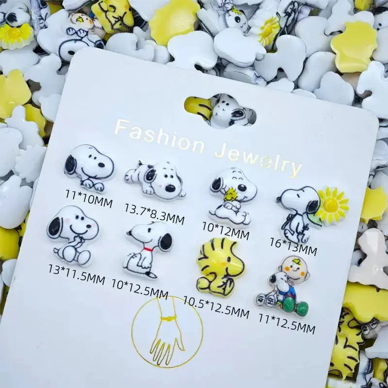 FS101210-Random Mixed Snoopy Nail Charms For Making Fancy Pens Or Fancy Beads Zoe DIY Wholesale