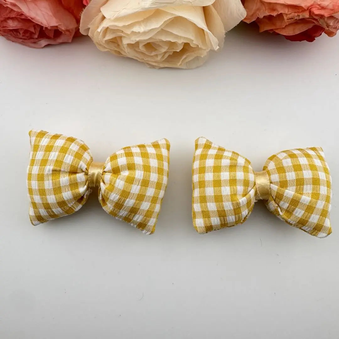 FS101226-About 4*7cm Plaid Farbic Bow Zoe DIY Wholesale