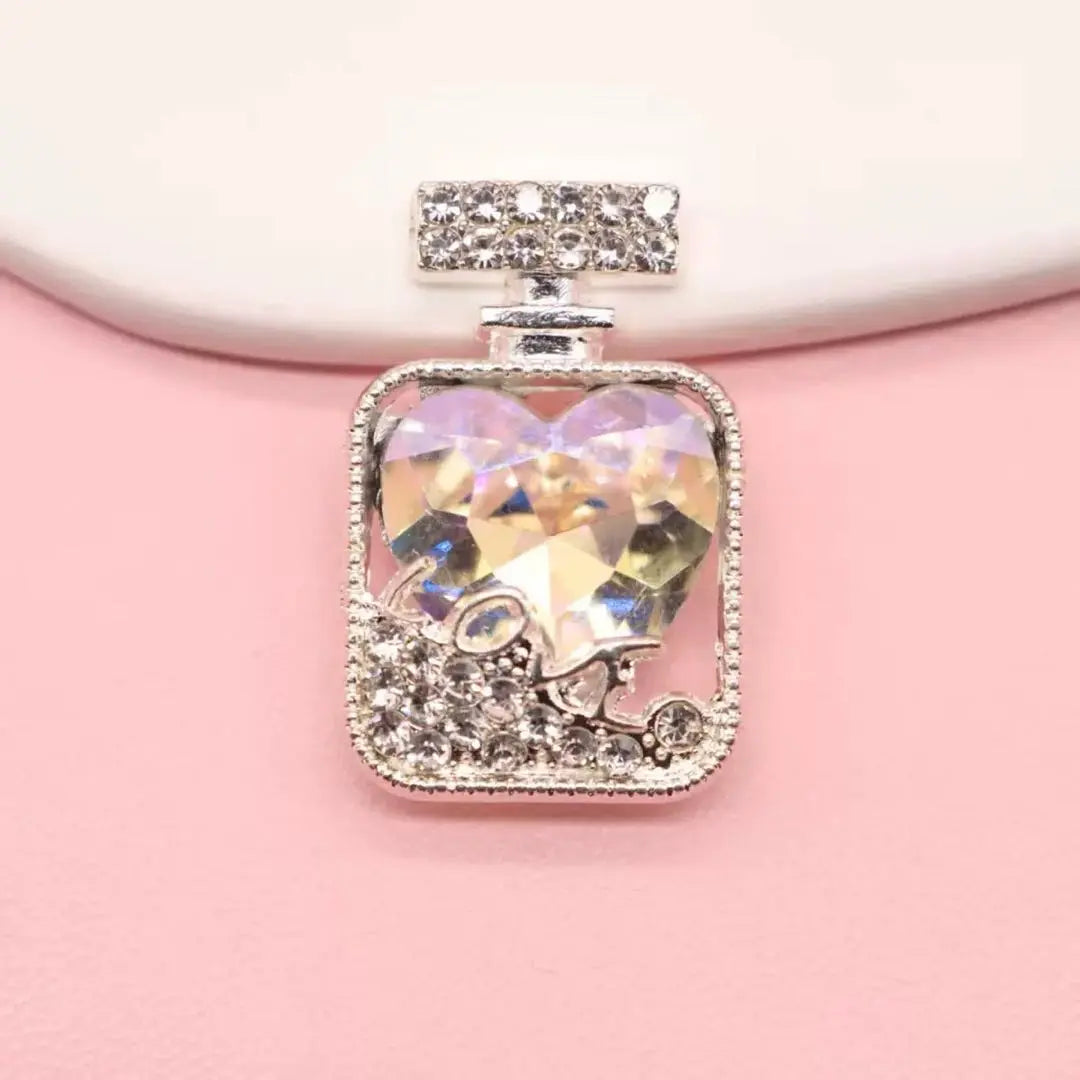 FS101236-About 17*25mm Perfume bottle Metal Patch Zoe DIY Wholesale