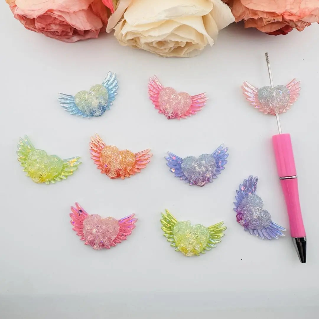 FS101237-35*40mm Angle Wings Resin Beads Zoe DIY Wholesale