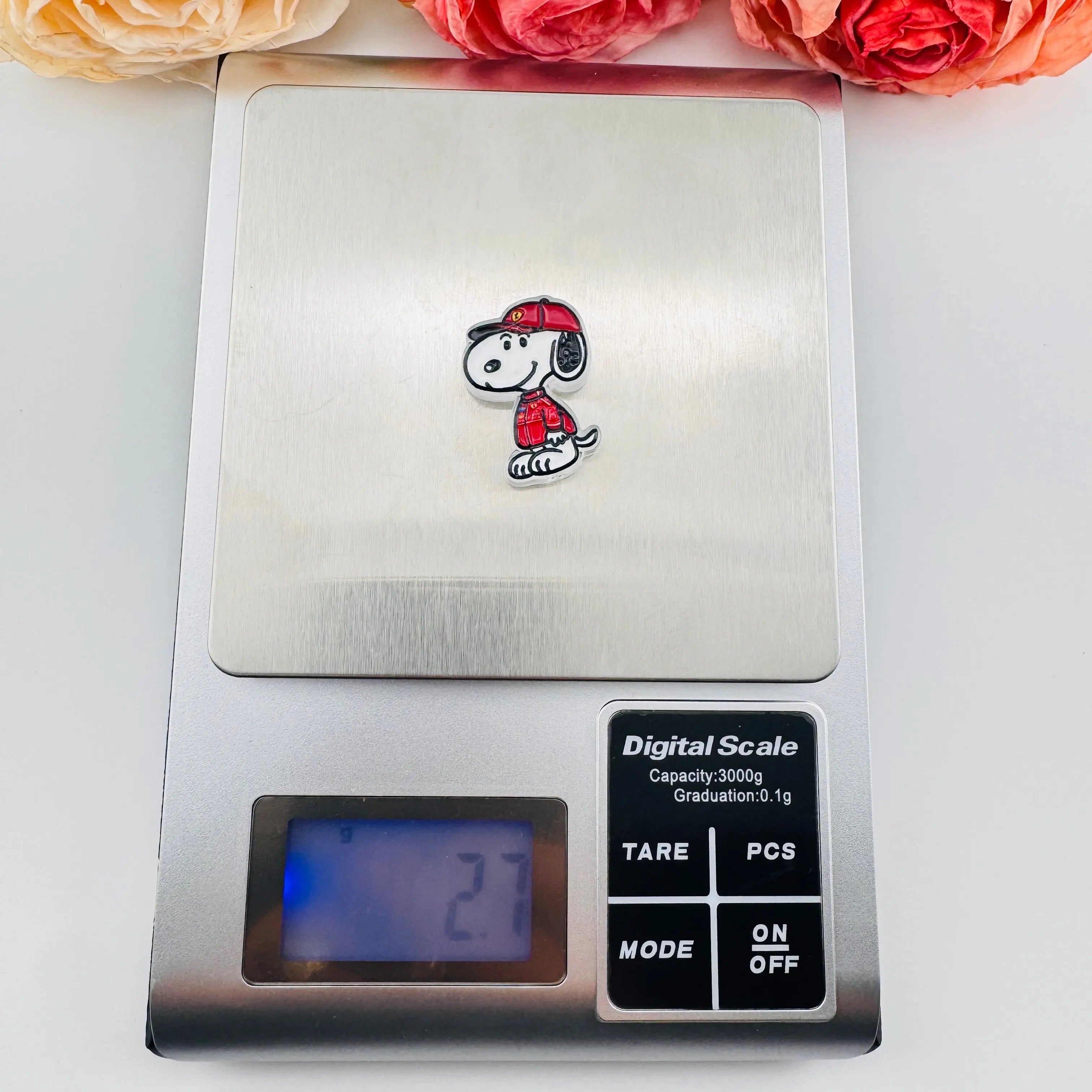 FS101259-About 21*29mm Double Sided Printed Snoopy Acrylic Beads For Keychain Beadable Pens Making Zoe DIY Wholesale