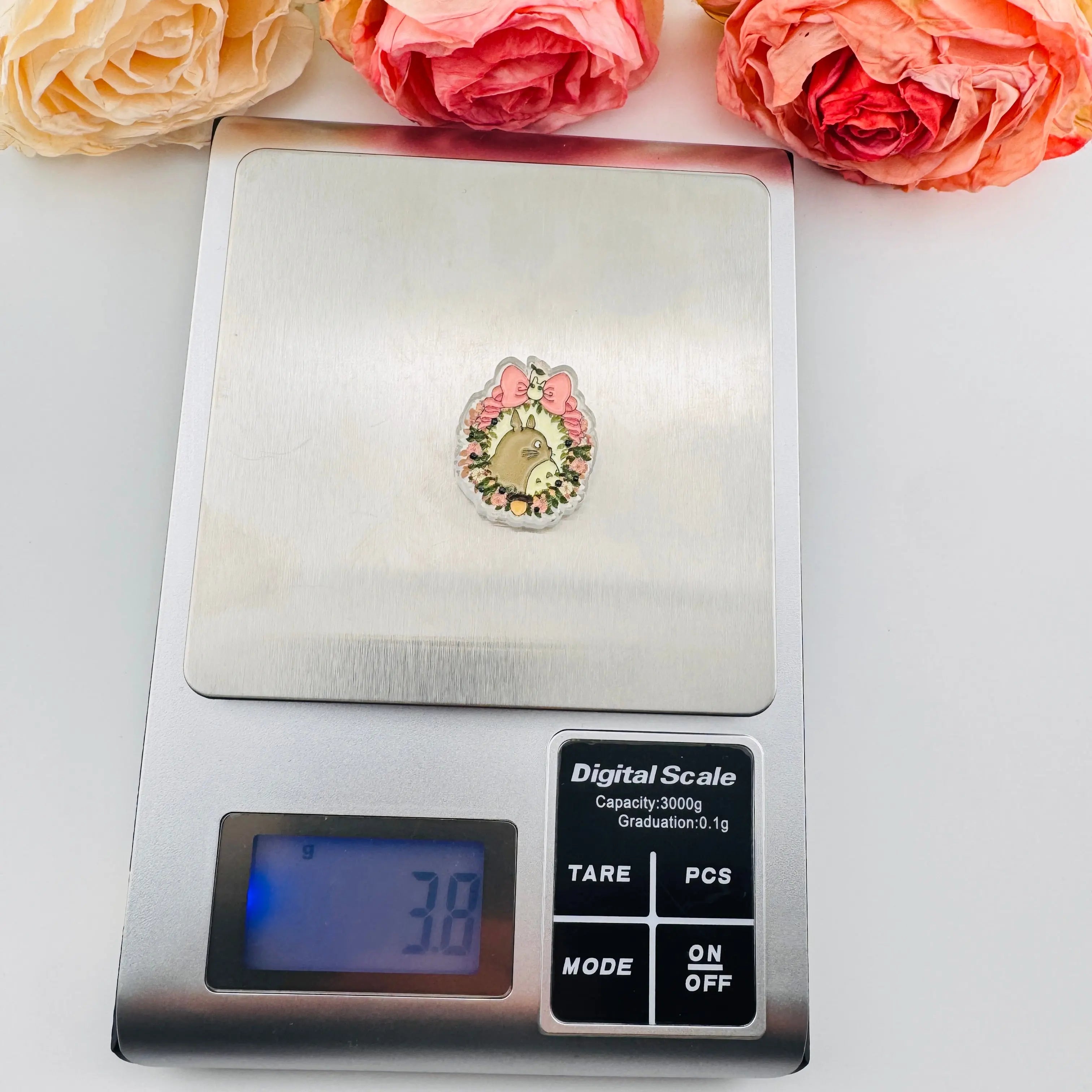 FS101262-About 24*29mm Double Side Printed Totoro Acrylic Beads For Beadable Pens Keychain Making Zoe DIY Wholesale