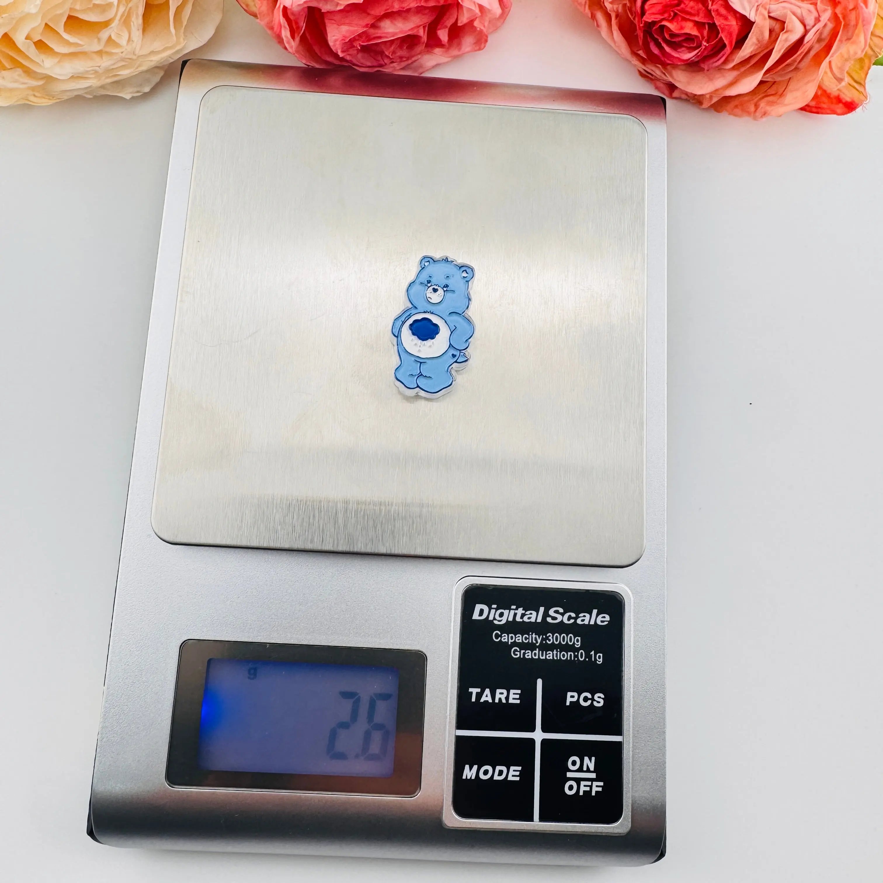 FS101263-About 22*28mm Double Side Printed Care Bear Acrylic Beads For Beadable Pens Keychain Making Zoe DIY Wholesale