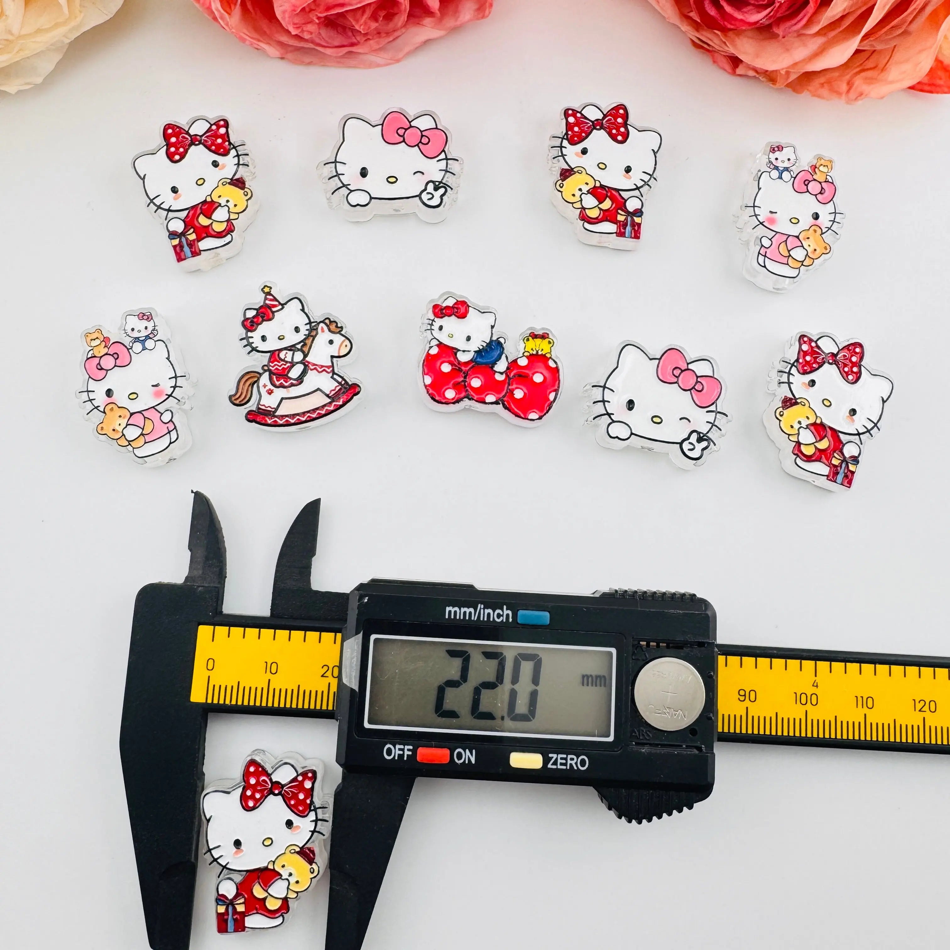 FS101265-About 22*28mm Double Side Printed HK Acrylic Beads For Beadable Pens Keychain Making Zoe DIY Wholesale