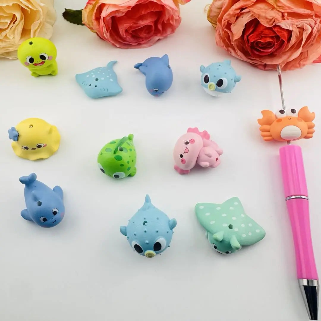 FS101267-marine organism resin beads Zoe DIY Wholesale