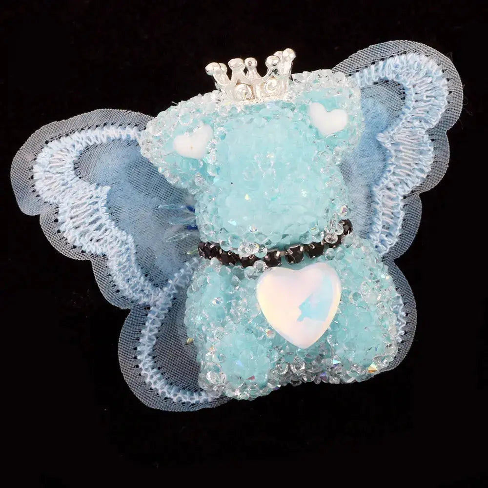 FS191355-About 40mm*46mm Butterfly Wing Bear Sugar Acrylic Beads For Making Beadable Pens Keychain Zoe DIY Wholesale