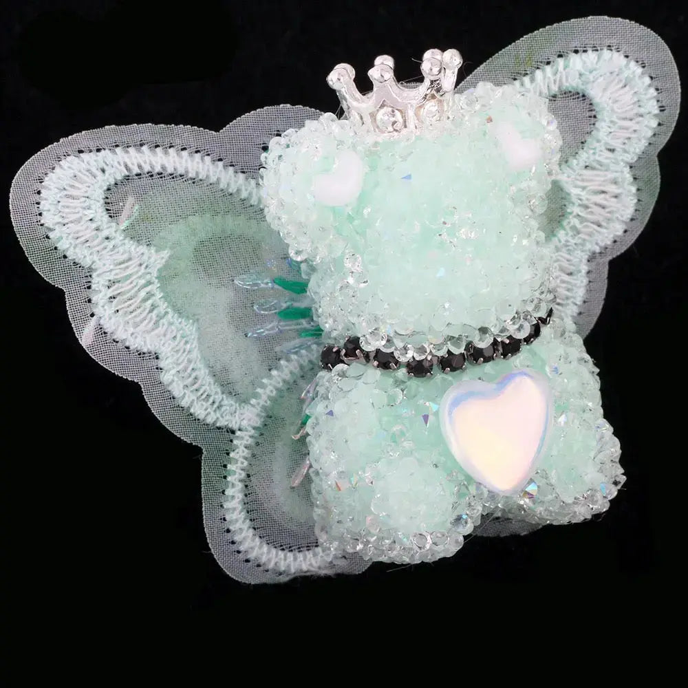 FS191355-About 40mm*46mm Butterfly Wing Bear Sugar Acrylic Beads For Making Beadable Pens Keychain Zoe DIY Wholesale