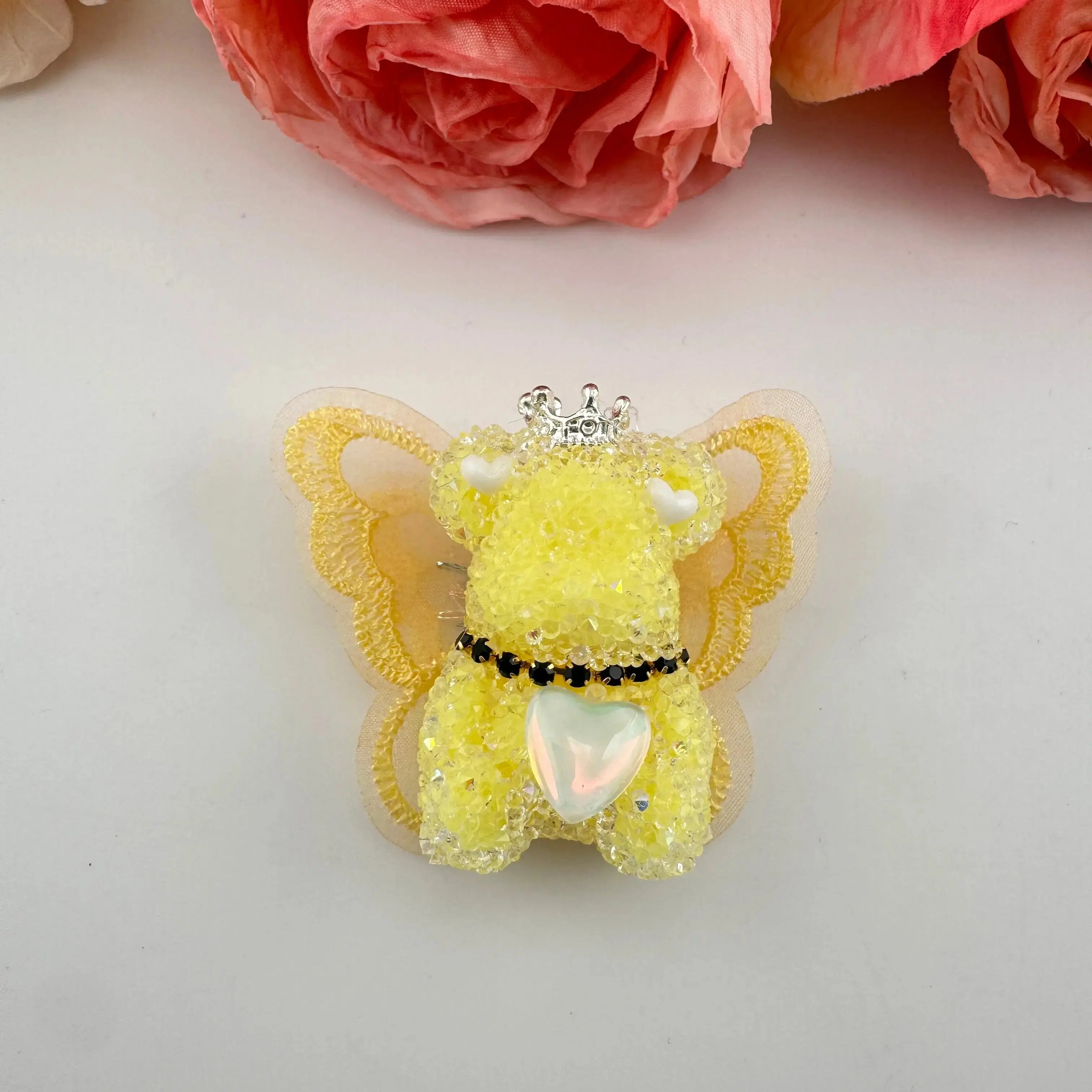 FS191355-About 40mm*46mm Butterfly Wing Bear Sugar Acrylic Beads For Making Beadable Pens Keychain Zoe DIY Wholesale