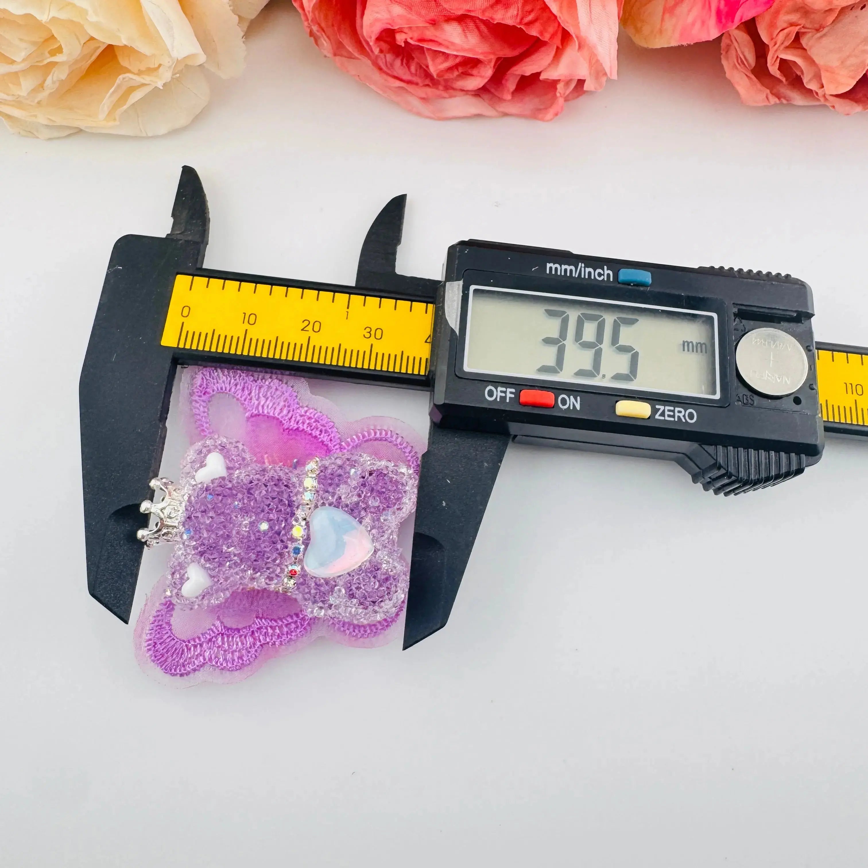 FS191355-About 40mm*46mm Butterfly Wing Bear Sugar Acrylic Beads For Making Beadable Pens Keychain Zoe DIY Wholesale