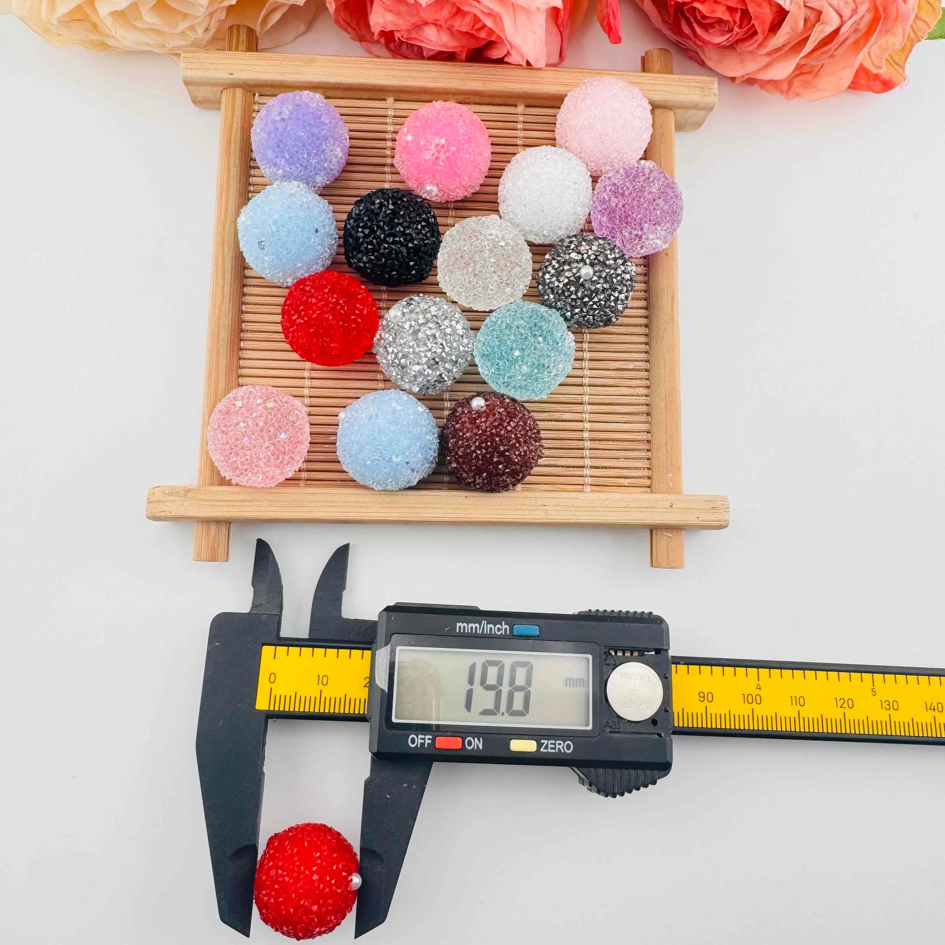 FS101375-About 20mm Sugar Acrylic Beads For Beadable Pens Keychain Making Zoe DIY Wholesale