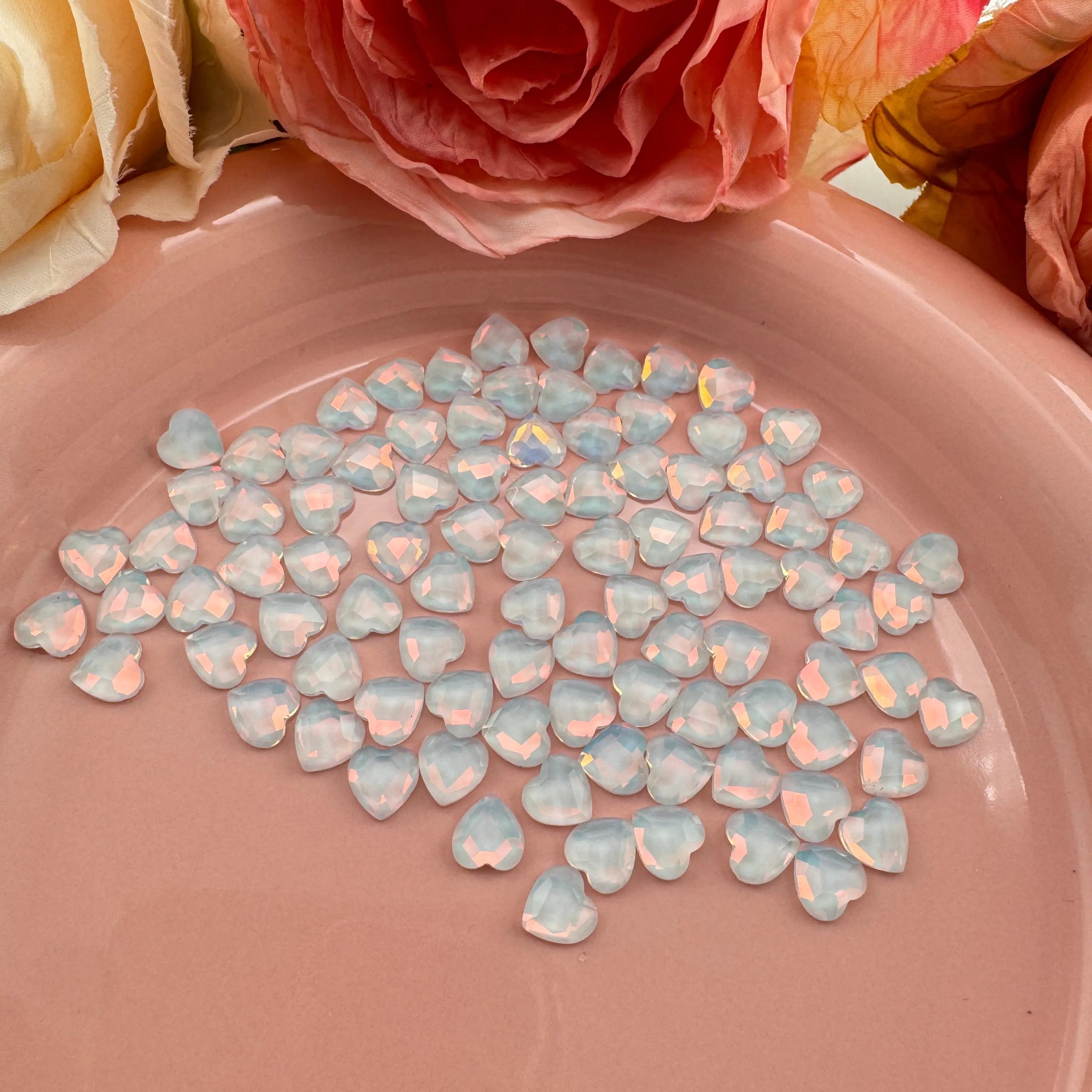 FS101474-About 6×6mm Mocha Crystal Glass Nail Charms For Making Fancy Beads Or Fancy Beadable Pens Zoe DIY Wholesale