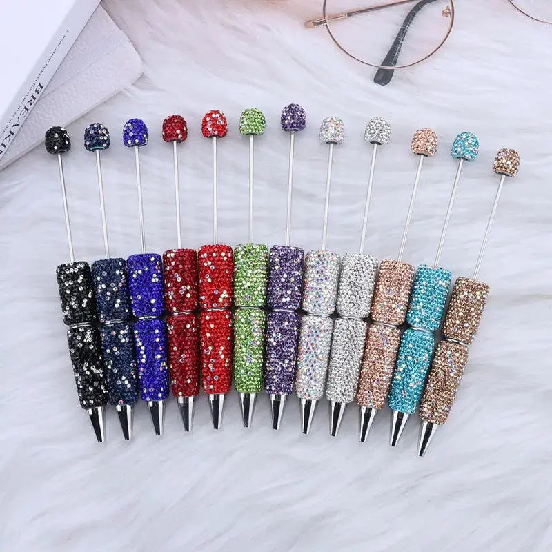 FS101507-Beadable Clay Pens with Shiny Rhinestones Covered the Entire Pen Zoe DIY Wholesale
